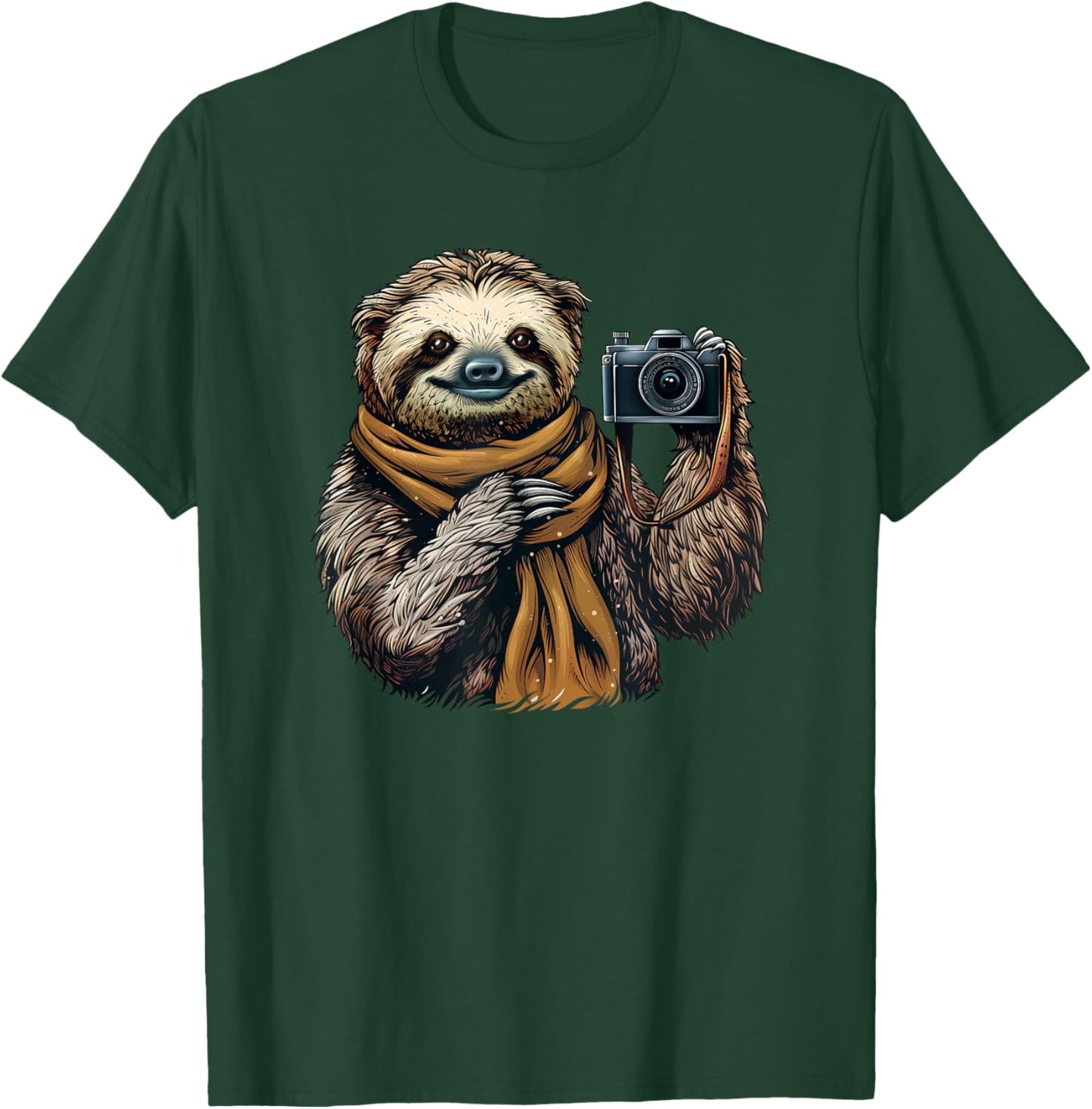 Sloth With A Camera - Sloth Lovers - Cute Sloth Photographer T-Shirt - T-Shirt | Forest