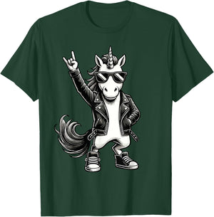 Rock Music, Heavy Metal, Rock Hand | Licorne à Bascule rétro T-Shirt - T-Shirt | Forest