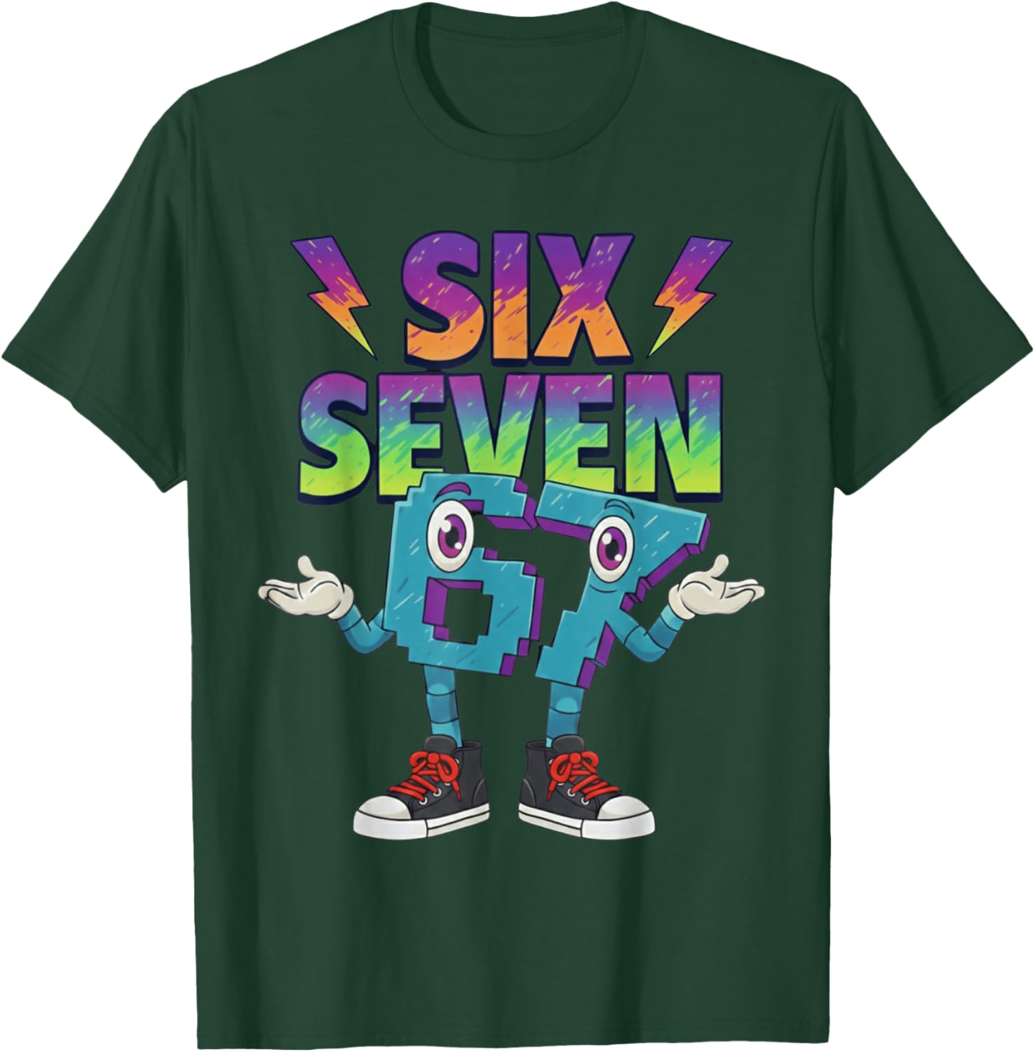 Six Seven Meme 67 T-Shirt - T-Shirt | Forest