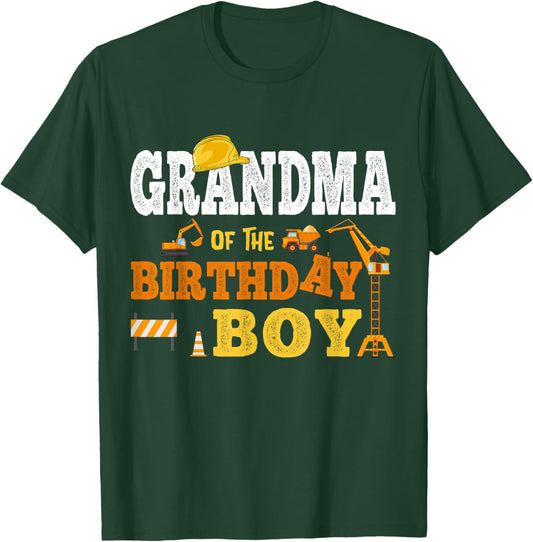 Grandma Of The Birthday Boy Kid Construction Matching Family T-Shirt - T-Shirt | Forest