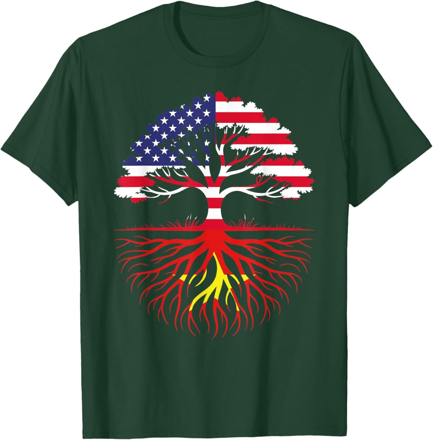 American Grown Vietnamese Roots Flag Heritage T-Shirt - T-Shirt | Forest