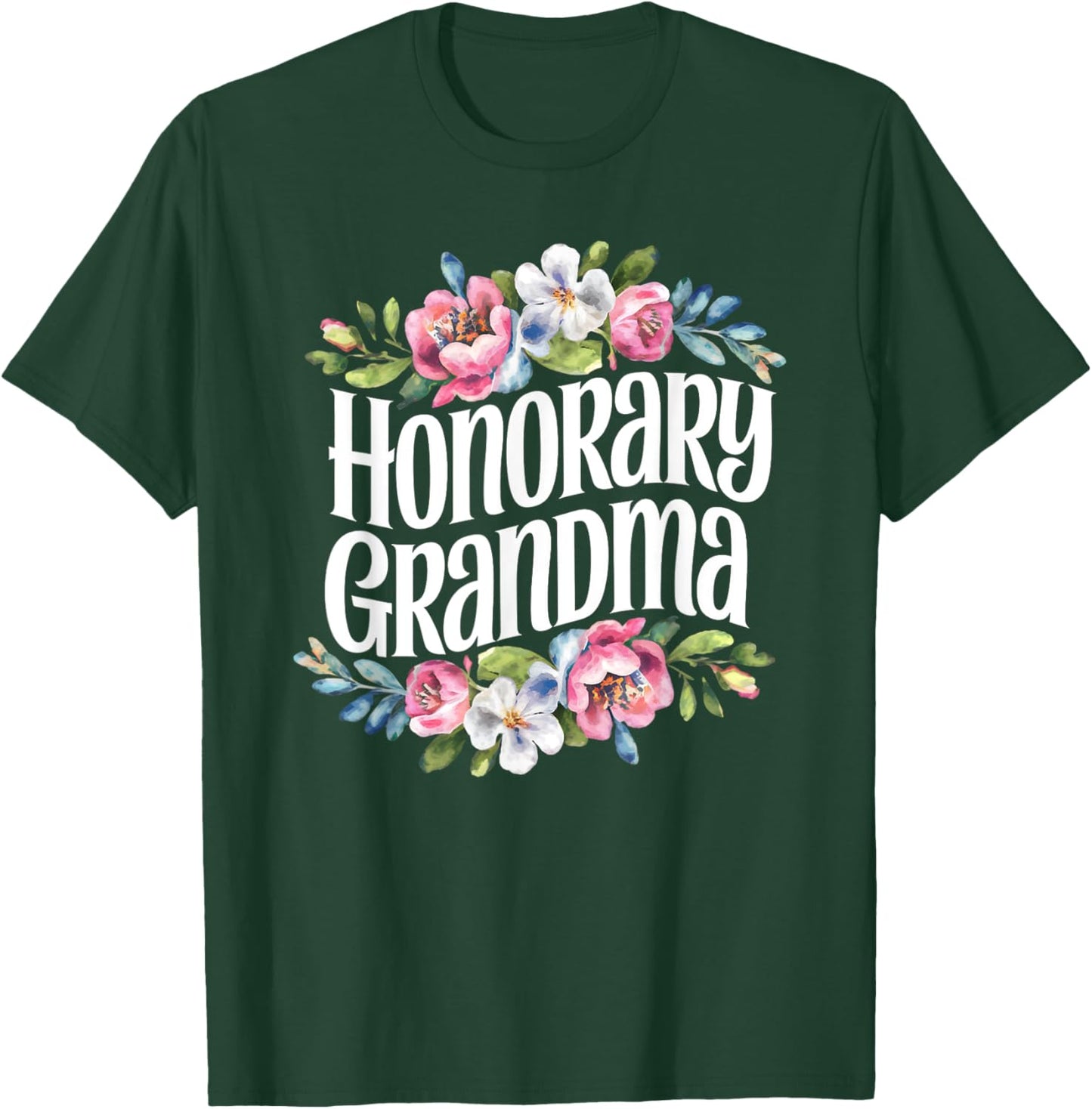 Honorary Grandma Floral T-Shirt - T-Shirt | Forest