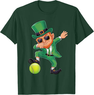 Dabbing Leprechaun St Patricks Day Boys Men Tennis Sport T-Shirt - T-Shirt | Forest