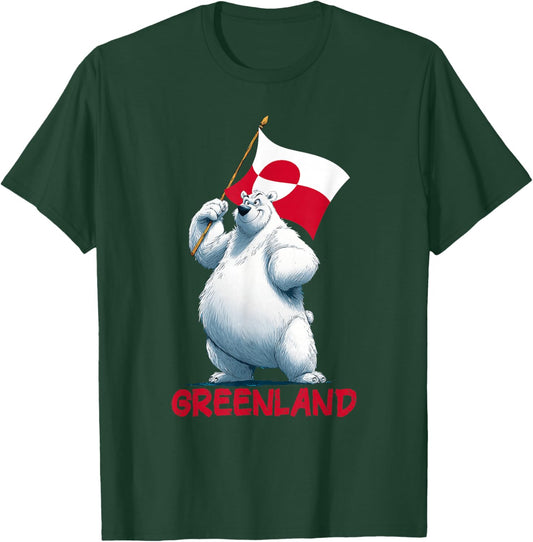Cool Patriotic Polar Bear with Greenland Colours Costume T-Shirt - T-Shirt | Forest