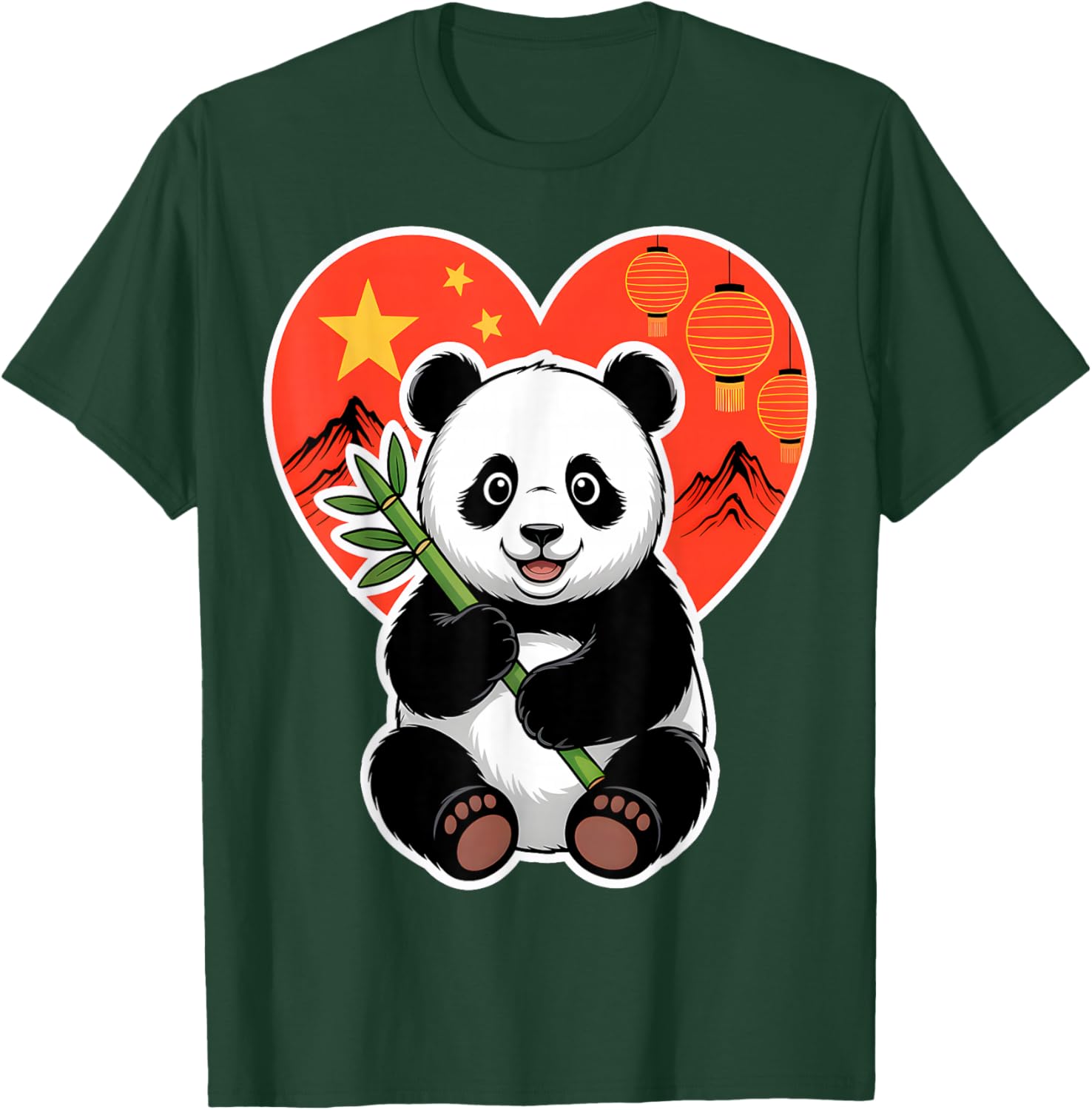 Panda Heart China Bamboo T-Shirt - T-Shirt | Forest