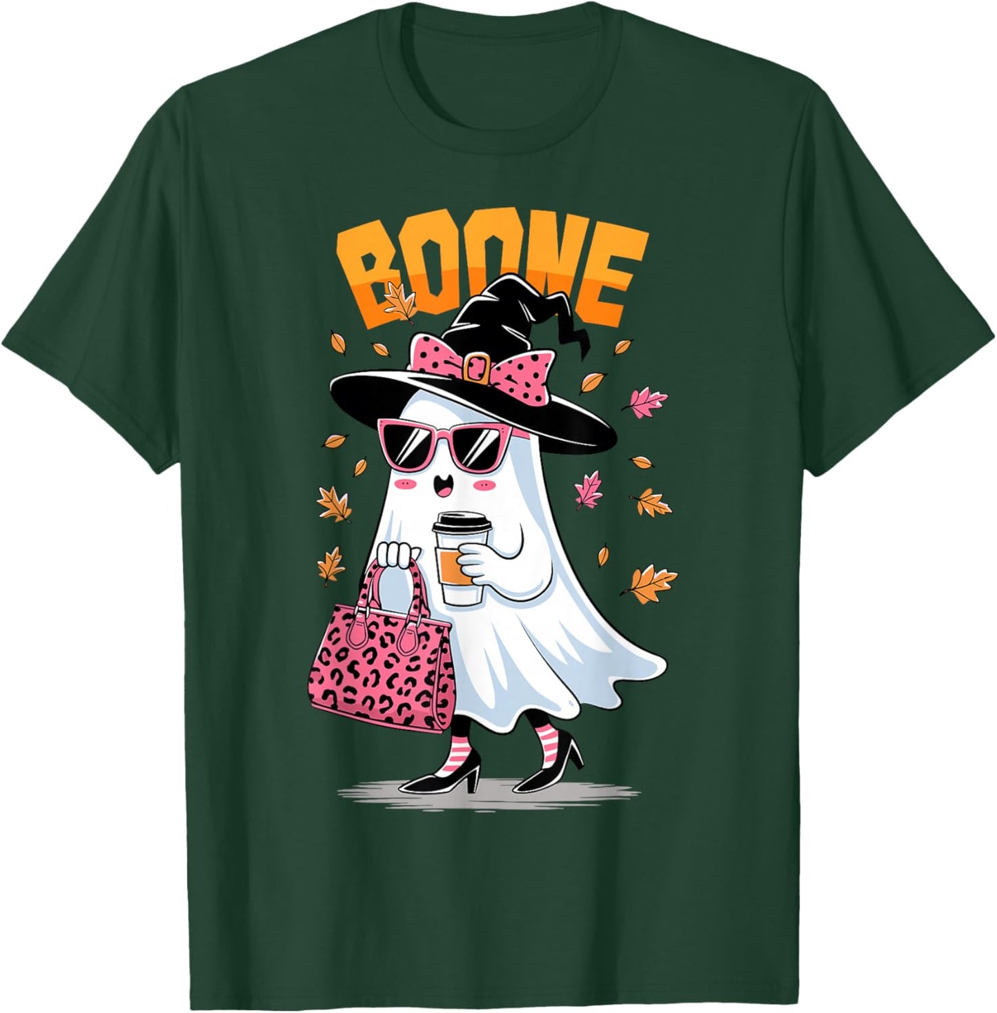 Retro Boo Boone Girls First Name Funny Halloween Ghost 2025 T-Shirt - T-Shirt | Forest