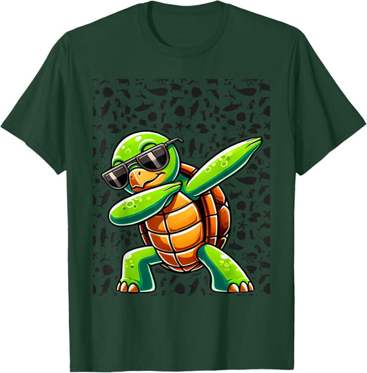 Dabbing Sea Turtle Animal Lover Save The Turtles T-Shirt - T-Shirt | Forest