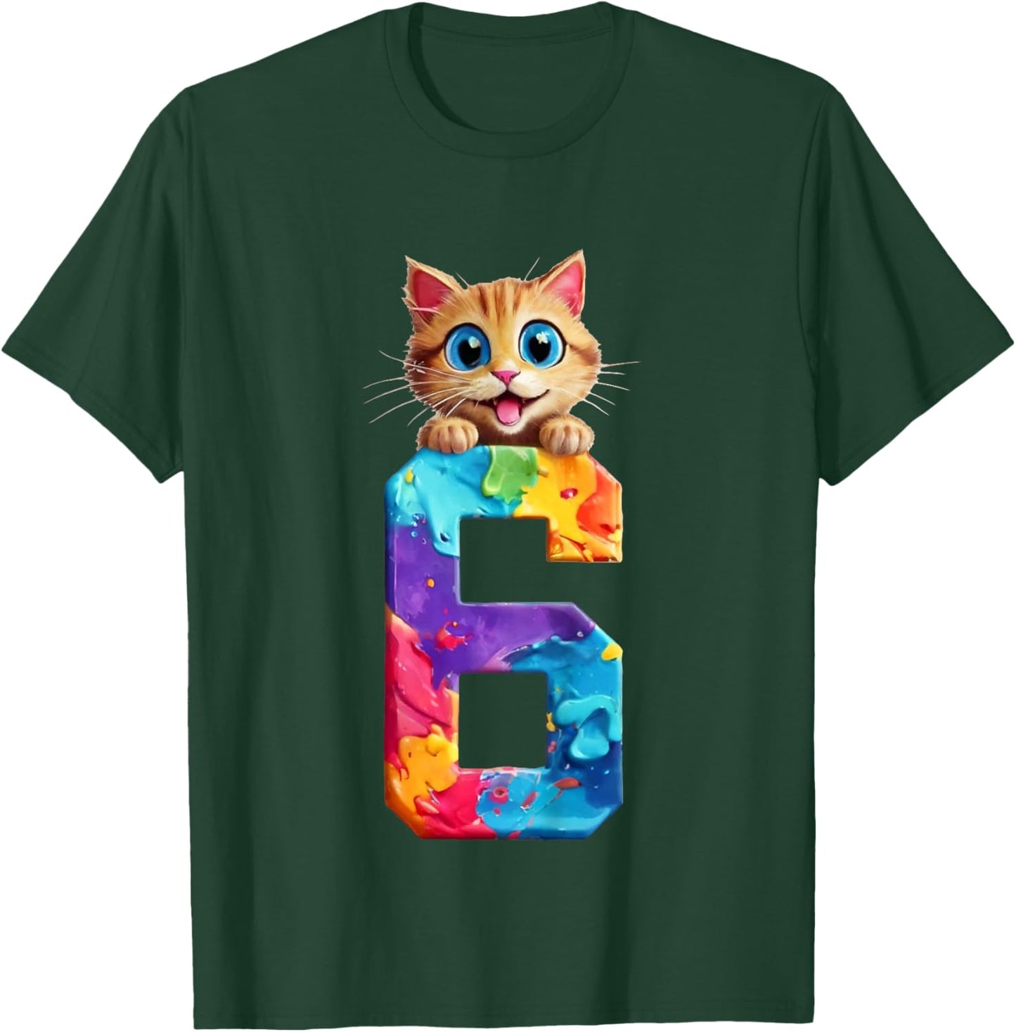 CATS 6 YEARS CAT 6TH BIRTHDAY Kids T-Shirt - T-Shirt | Forest