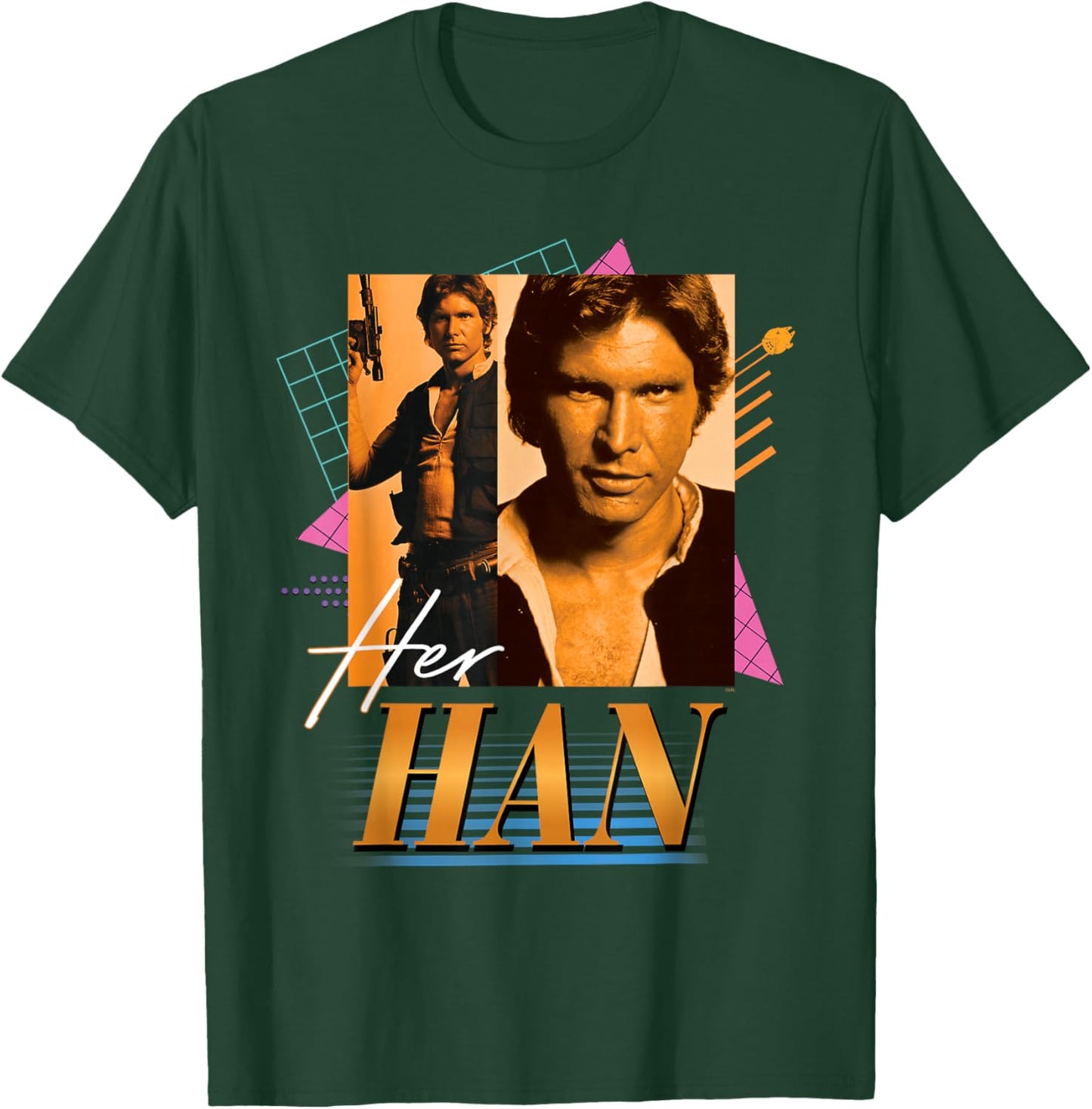 Star Wars Valentine's Day '90s Couples Matching Her Han T-Shirt - T-Shirt | Forest