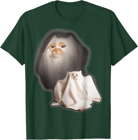 Ghost Cat Meme Halloween T-Shirt - T-Shirt | Forest