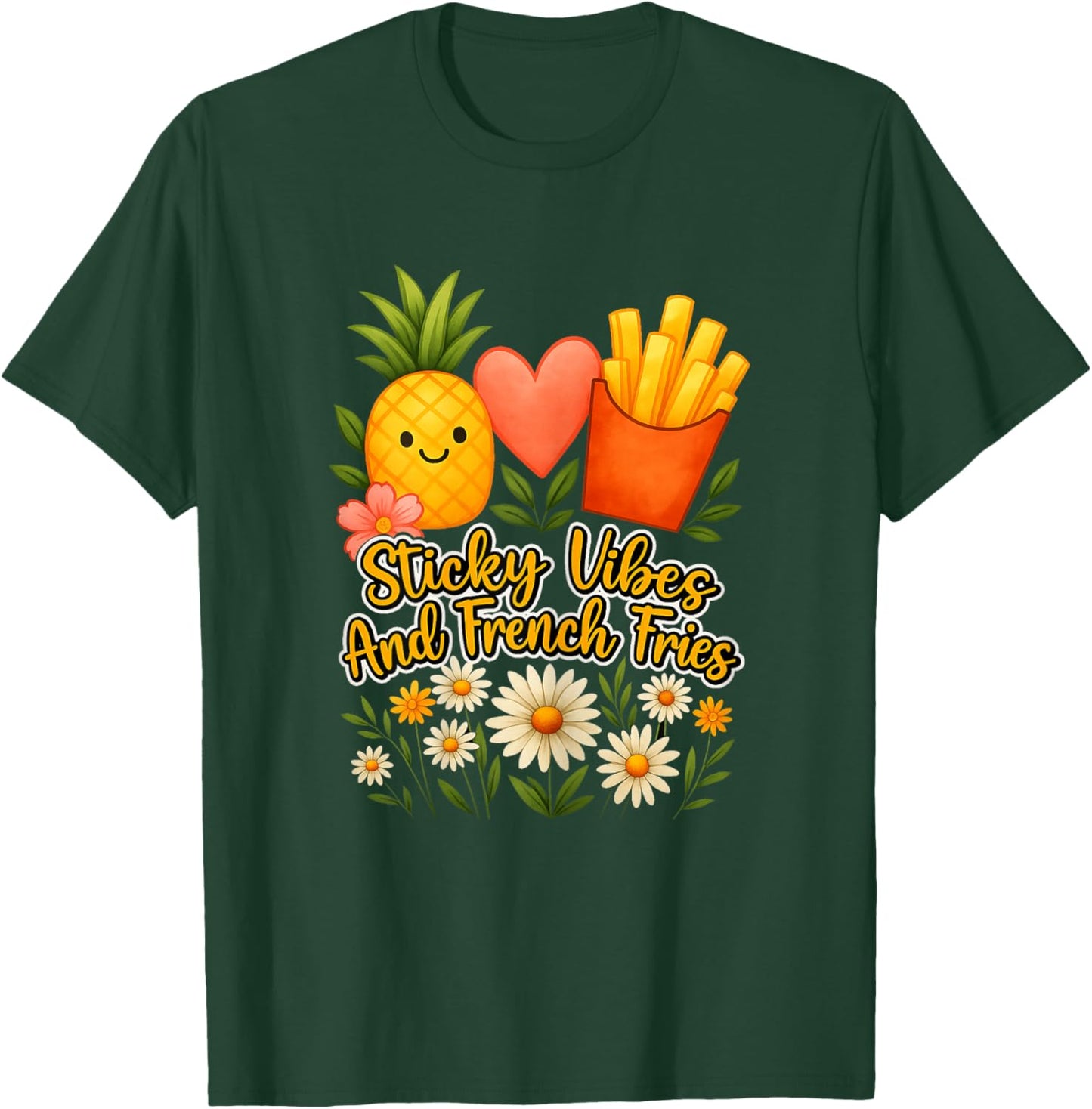 IVF Mom Pregnancy Journey Sticky Vibes and French Fries Art T-Shirt - T-Shirt | Forest