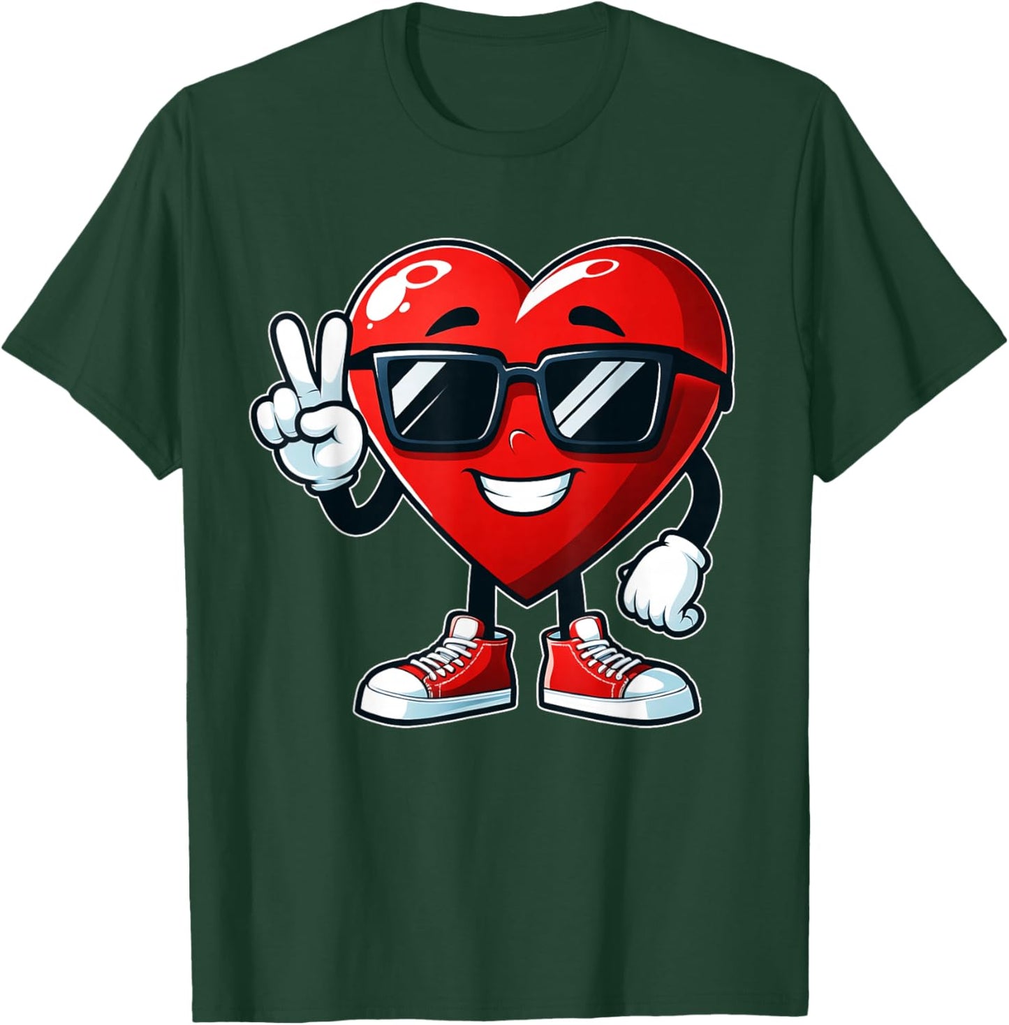 Valentines Vibes Valentines Day For Teens Boys Girls Kids T-Shirt - T-Shirt | Forest