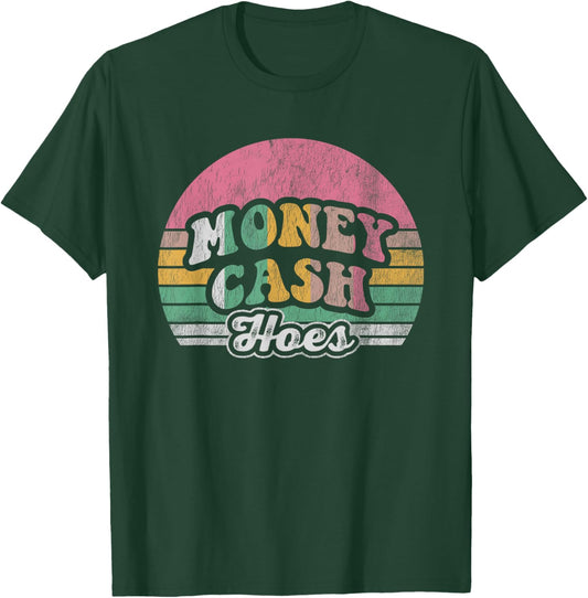 Money Cash Hoes Vintage Sunset Graphic T-Shirt - T-Shirt | Forest