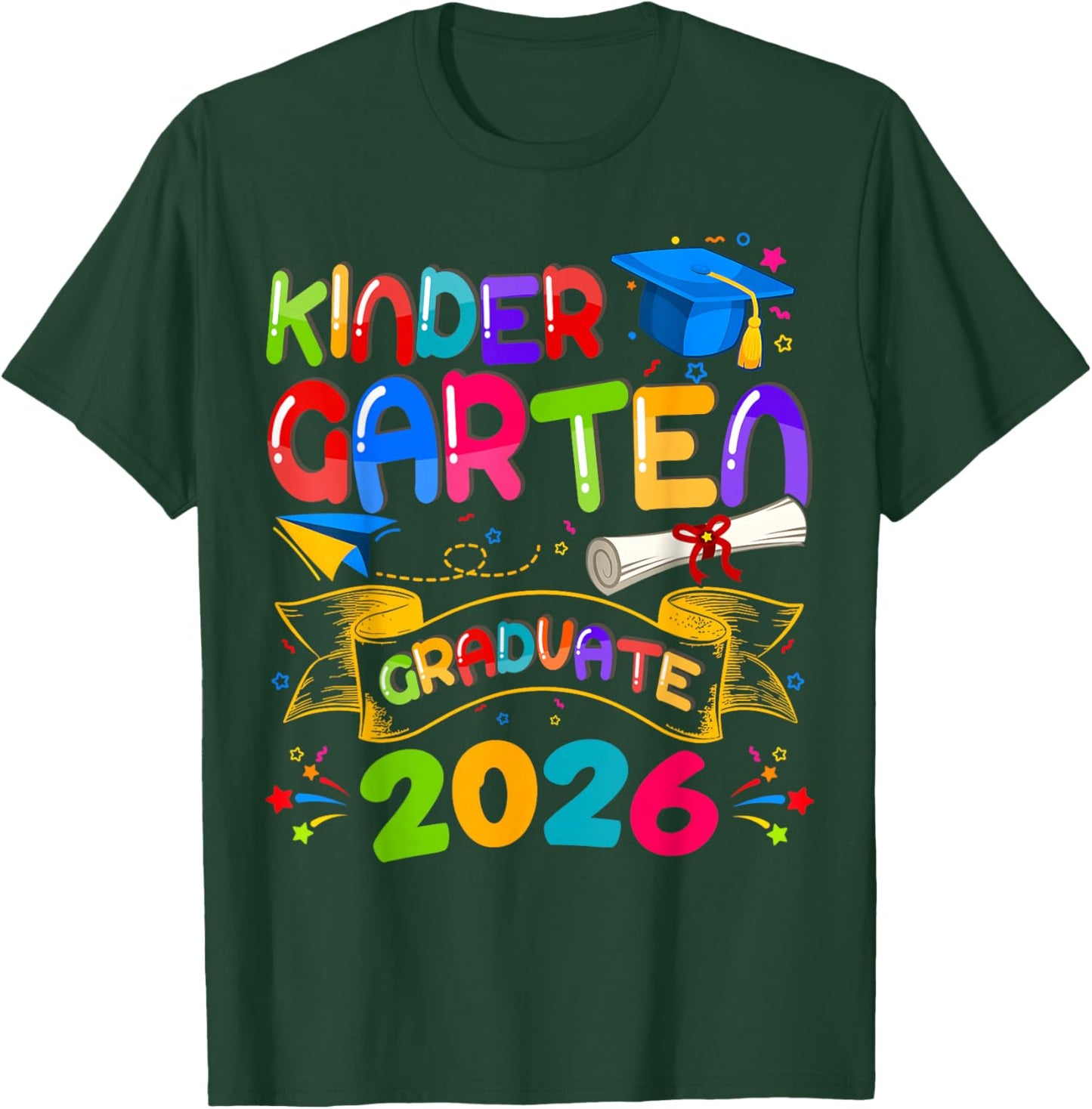 Kindergarten Graduation 2026 Graduate Kids Boys Girls T-Shirt - T-Shirt | Forest