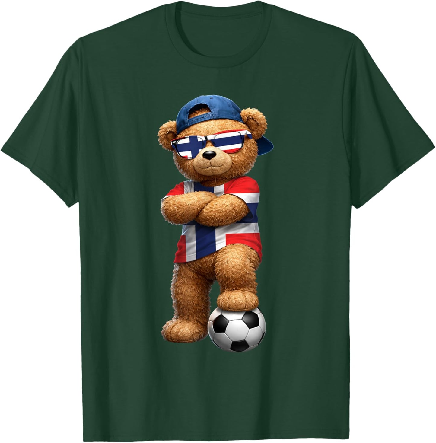 Norwegian Flag Teddy Player Sports Outfit for Norway T-Shirt - T-Shirt | Forest