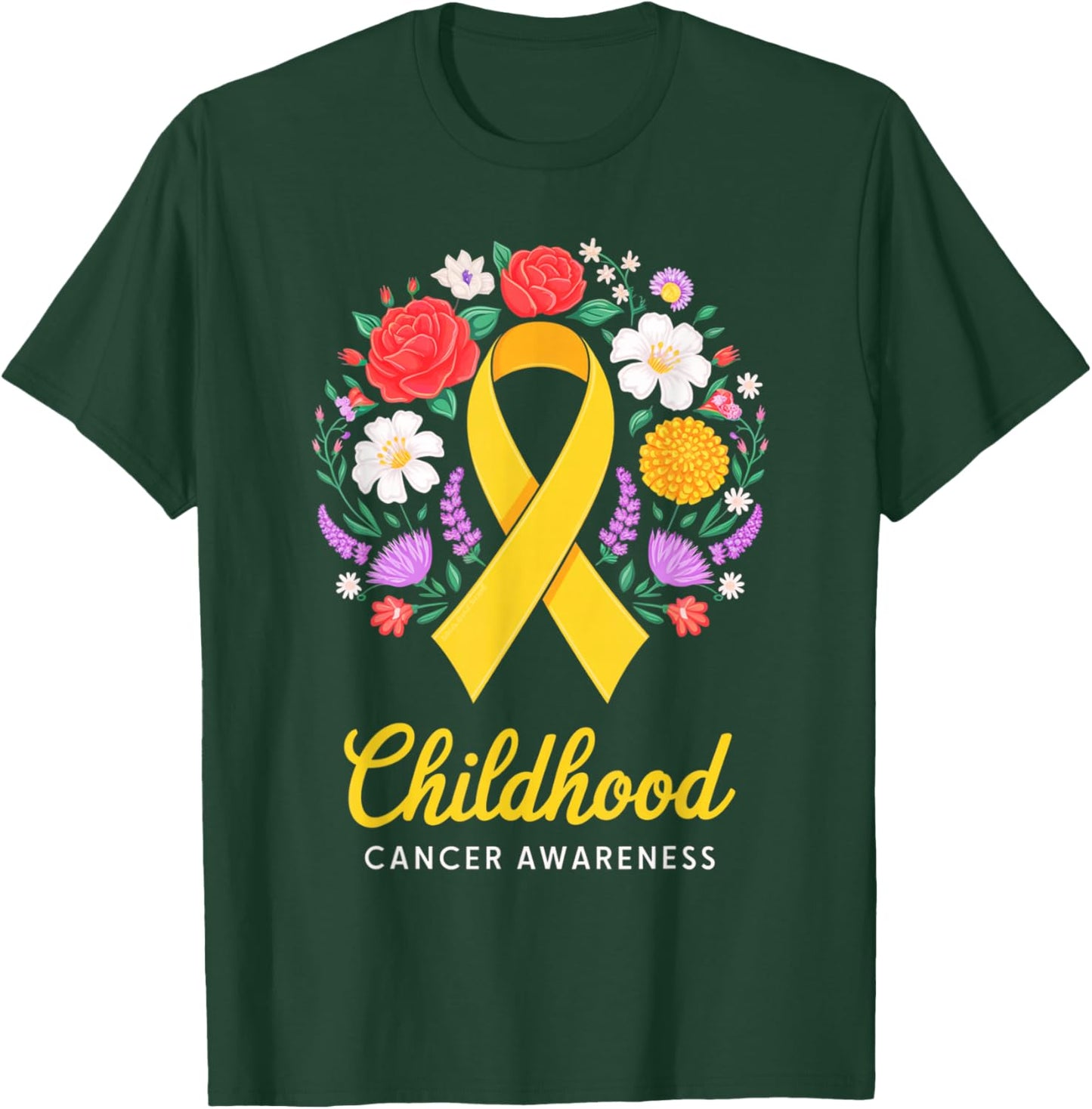We Fight Together Yellow Ribbon Childhood Cancer Awareness T-Shirt - T-Shirt | Forest