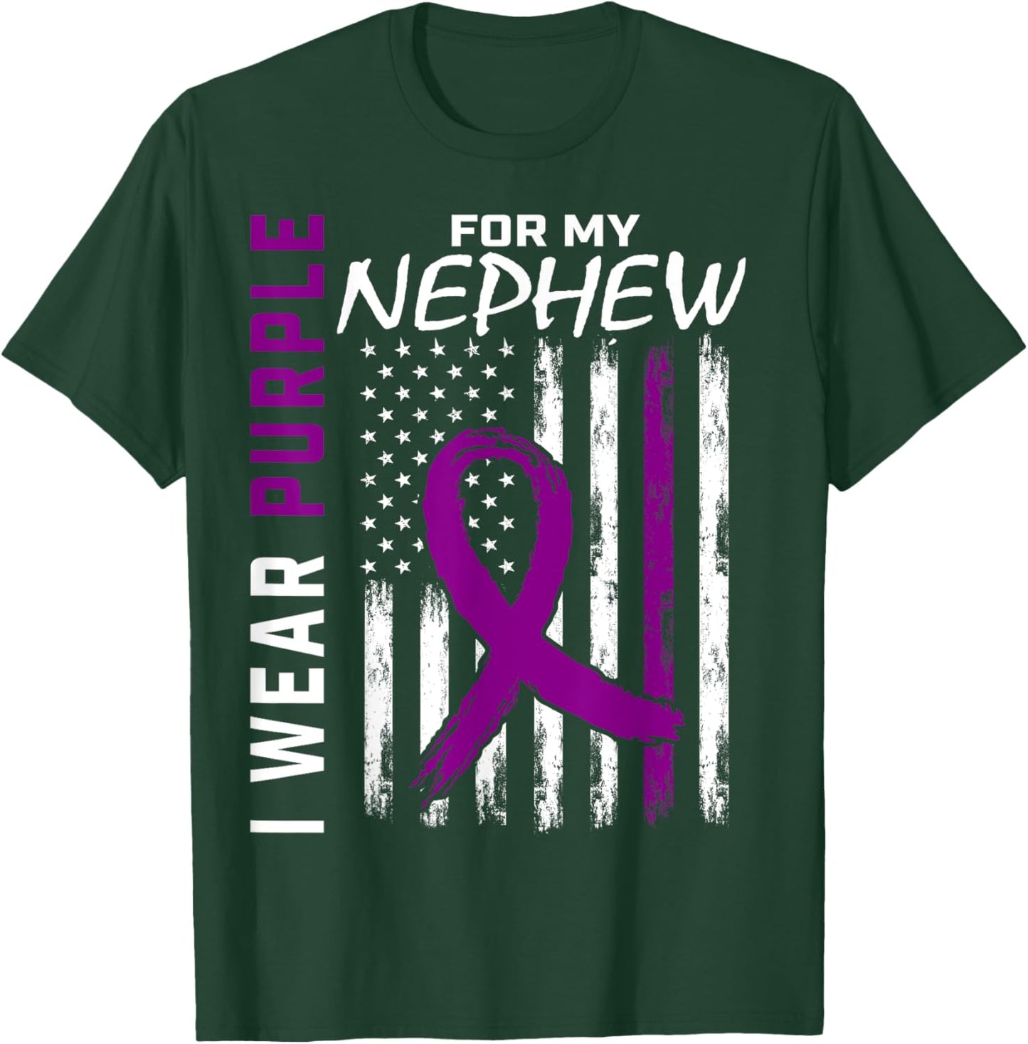 Pancreatic Cancer Awareness Shirt I Wear Purple For Nephew T-Shirt - T-Shirt | Forest