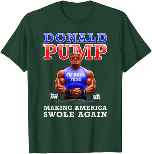 Donald Pump Funny Trump Making America Swole Again 2024 T-Shirt - T-Shirt | Forest