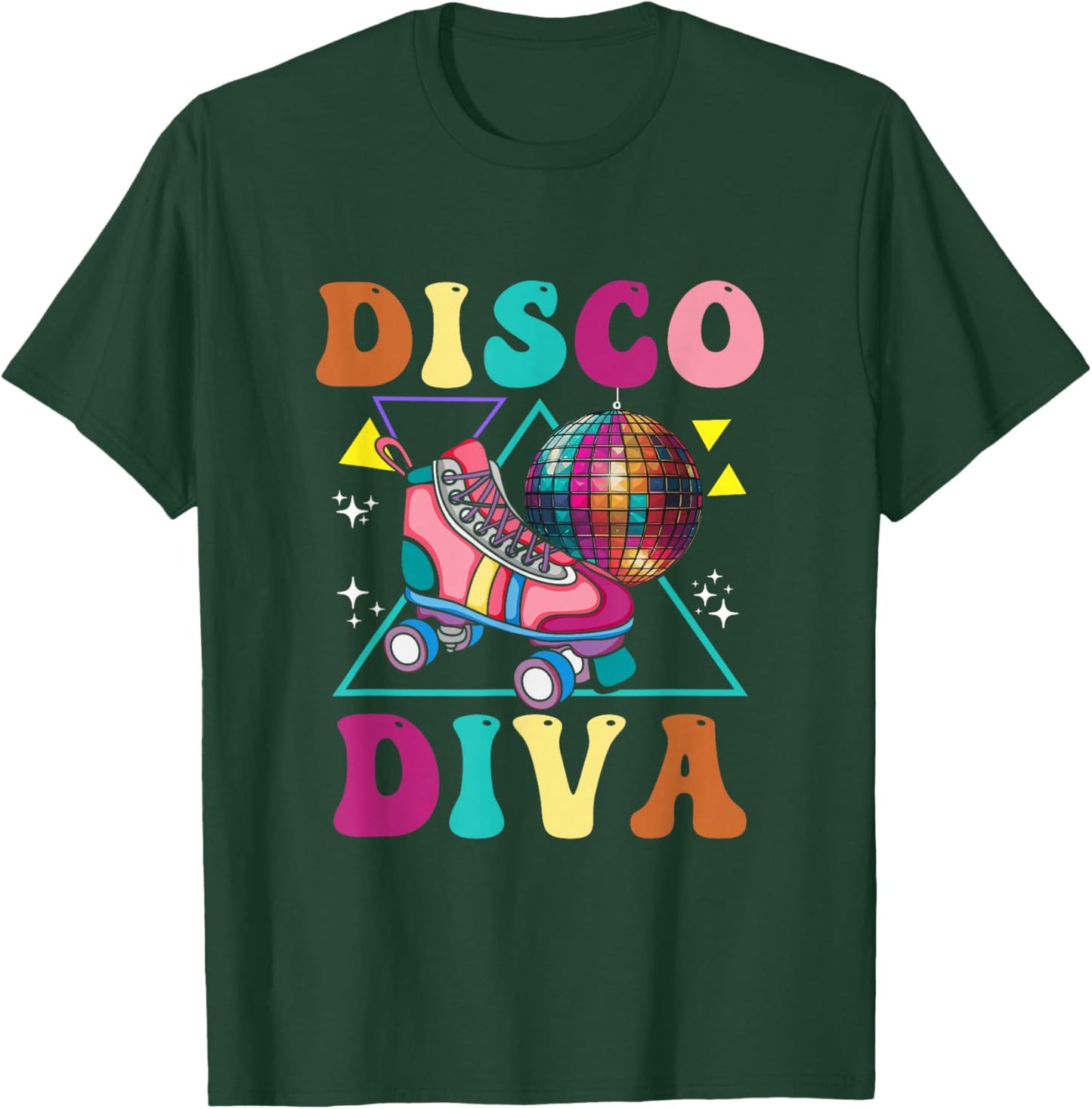 Roller Skating Disco Diva Skate Girl 70s Skater Groovy T-Shirt - T-Shirt | Forest