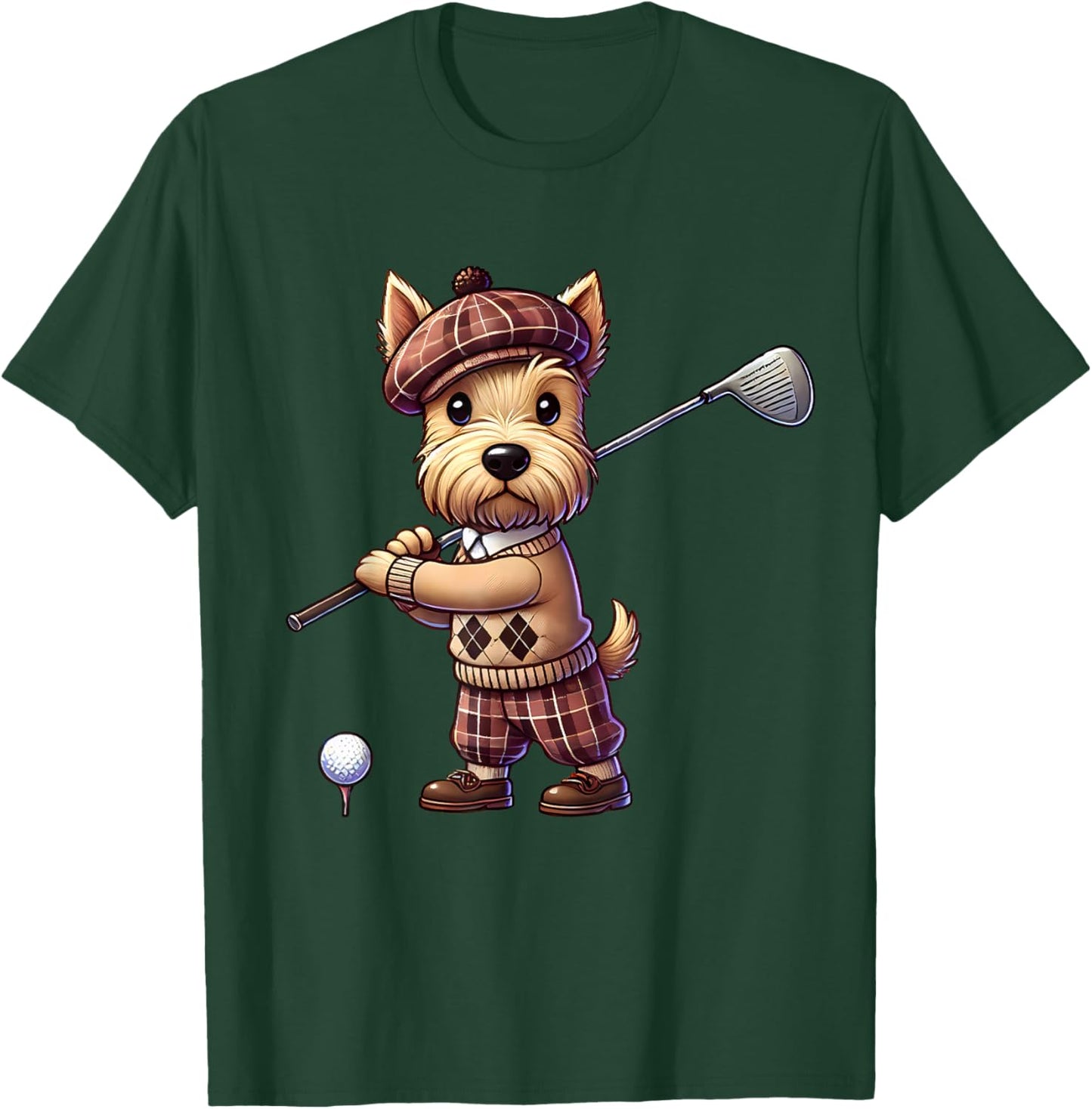 Cute Scottish Terrier Playing Golf Golfer Golfing Men Women T-Shirt - T-Shirt | Forest