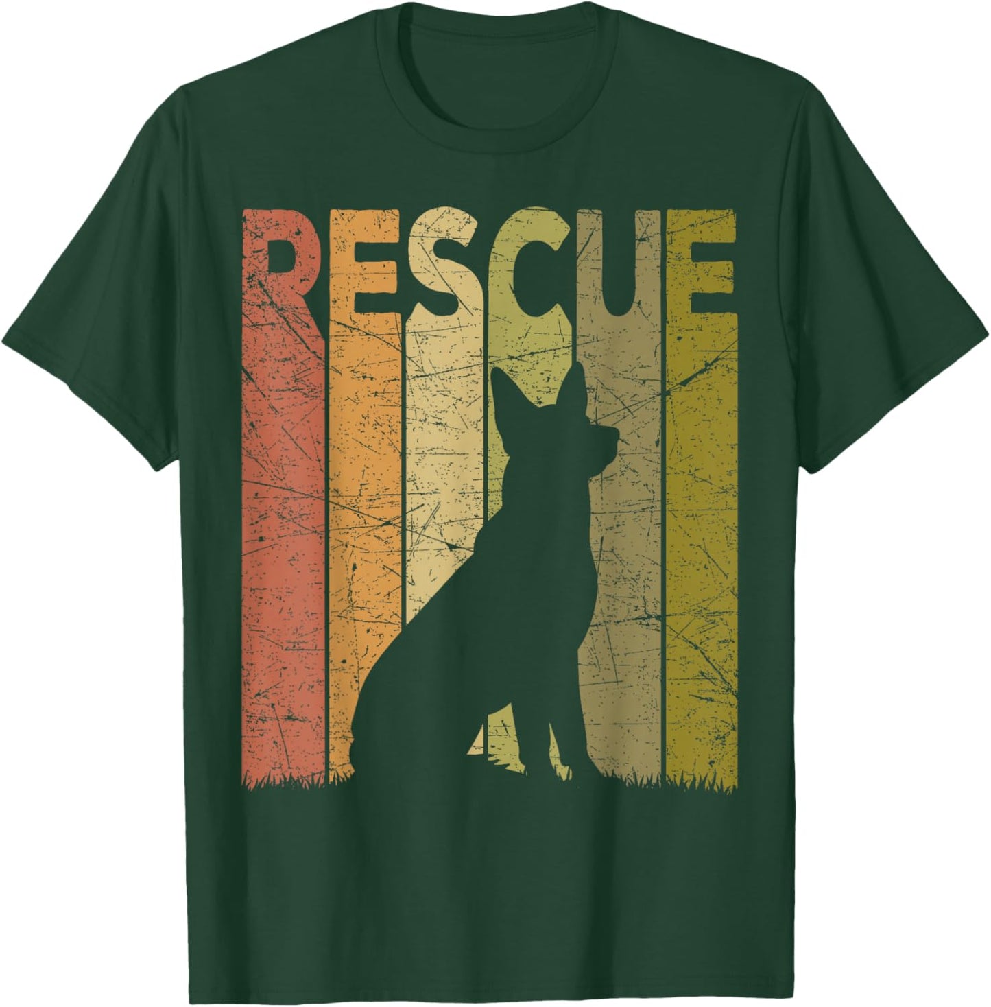 Dog Rescue Vintage Dog Rescuer Retro Dog Rescue T-Shirt - T-Shirt | Forest