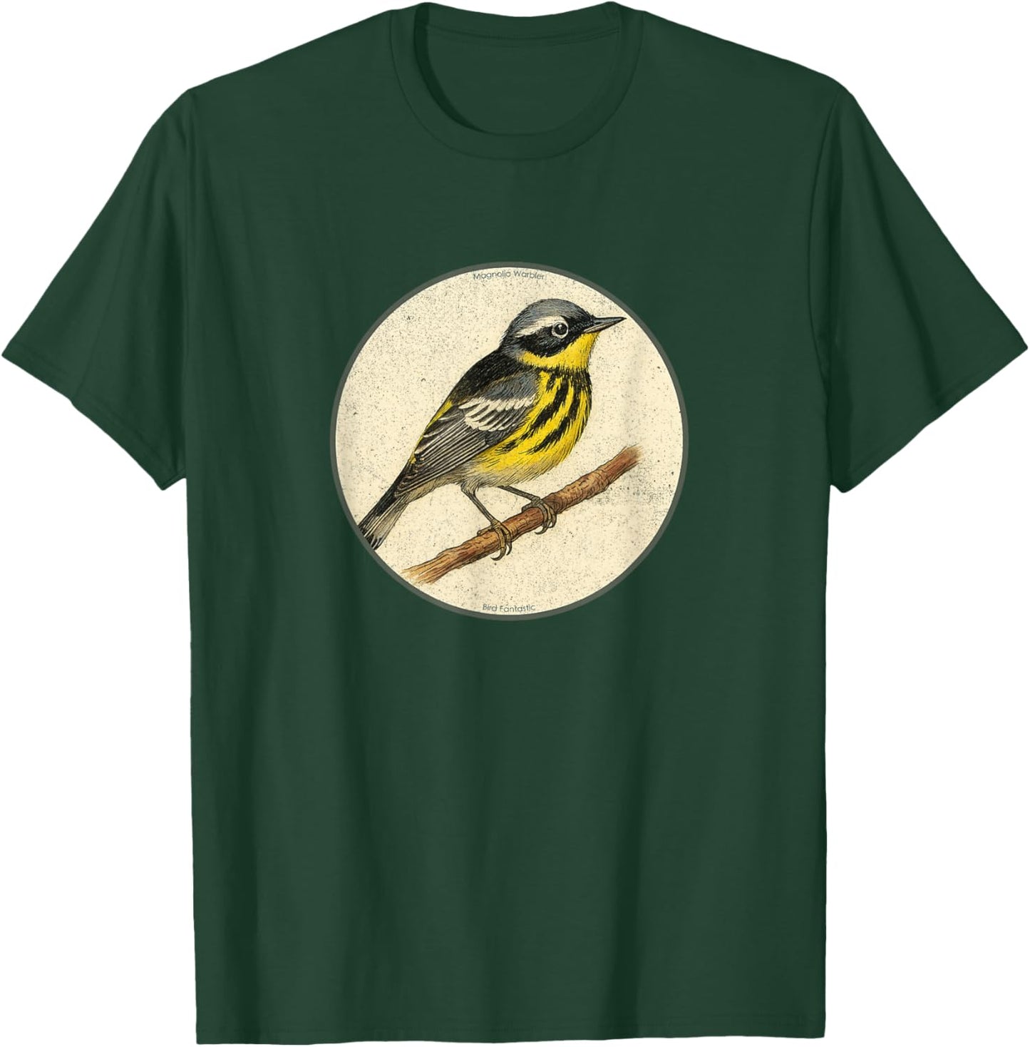Colorful Retro Magnolia Warbler Bird Design T-Shirt - T-Shirt | Forest