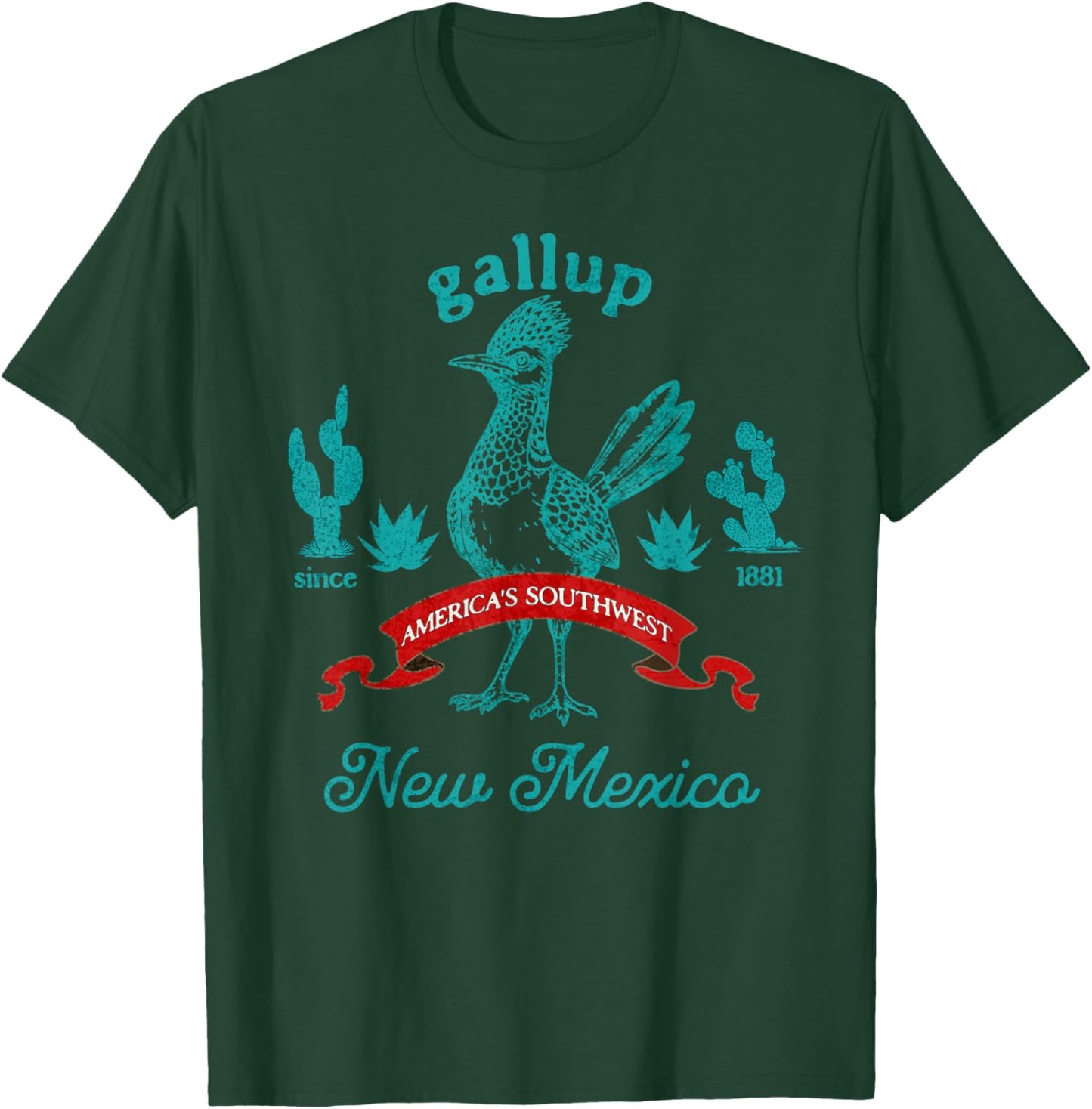 Gallup New Mexico Roadrunner Vintage Cactus Souvenir T-Shirt - T-Shirt | Forest