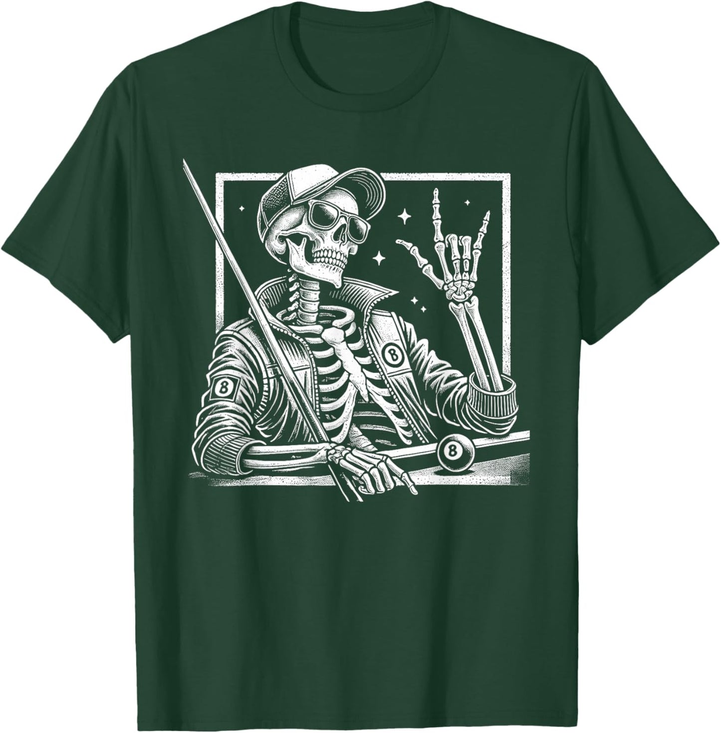 Skeleton Billiards Birthday Halloween Kids T-Shirt - T-Shirt | Forest