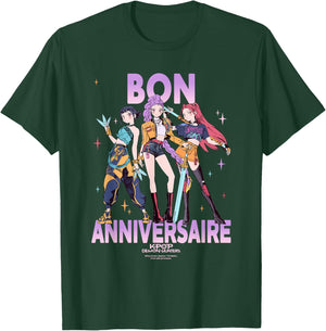 Kpop Demon Hunters Huntrix Happy Birthday Birthday T-Shirt - T-Shirt | Forest