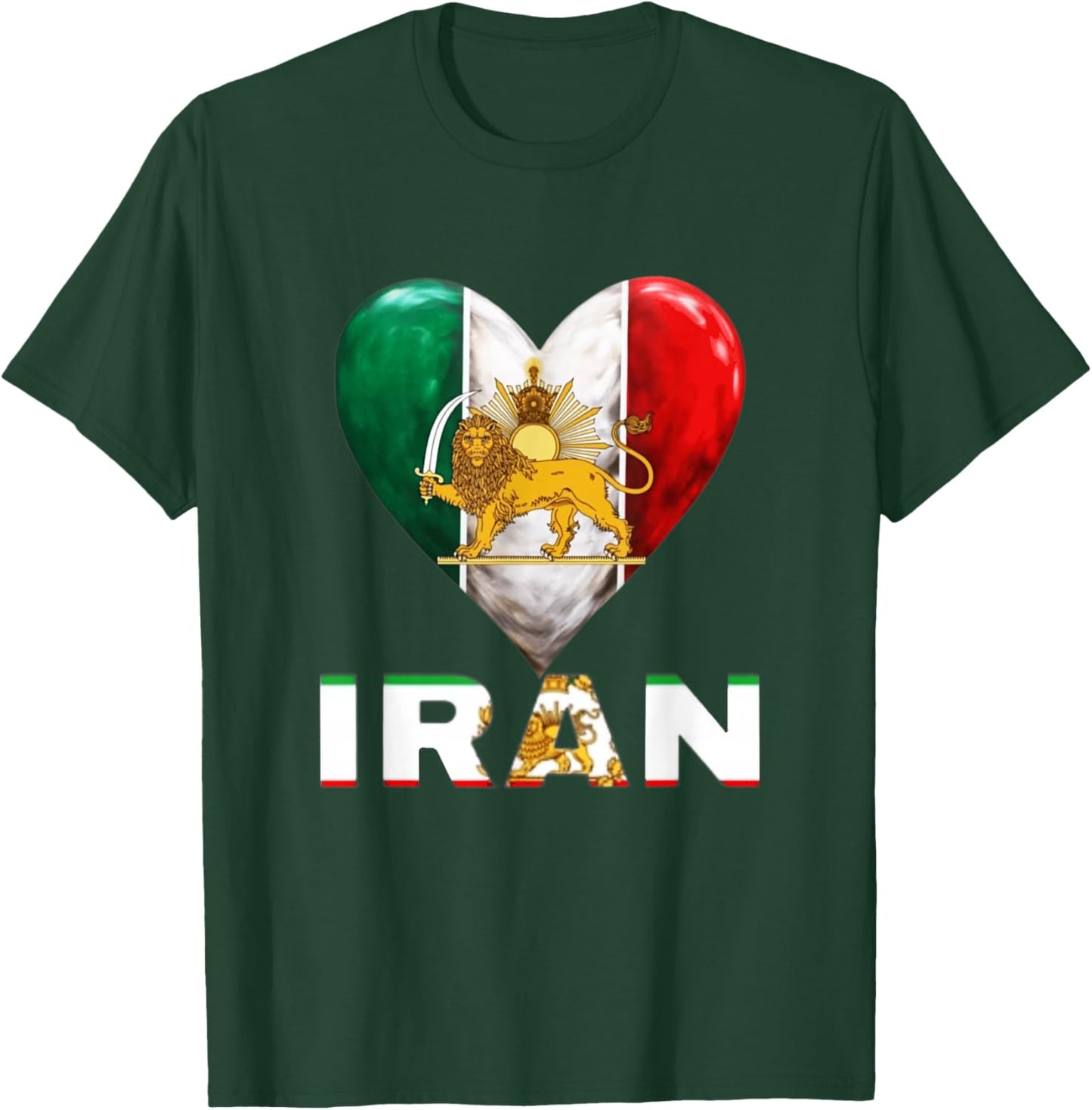 Shir o Khorshid Iran Löwe & Sonne Persisches Emblem Iranische Flagge T-Shirt - T-Shirt | Forest