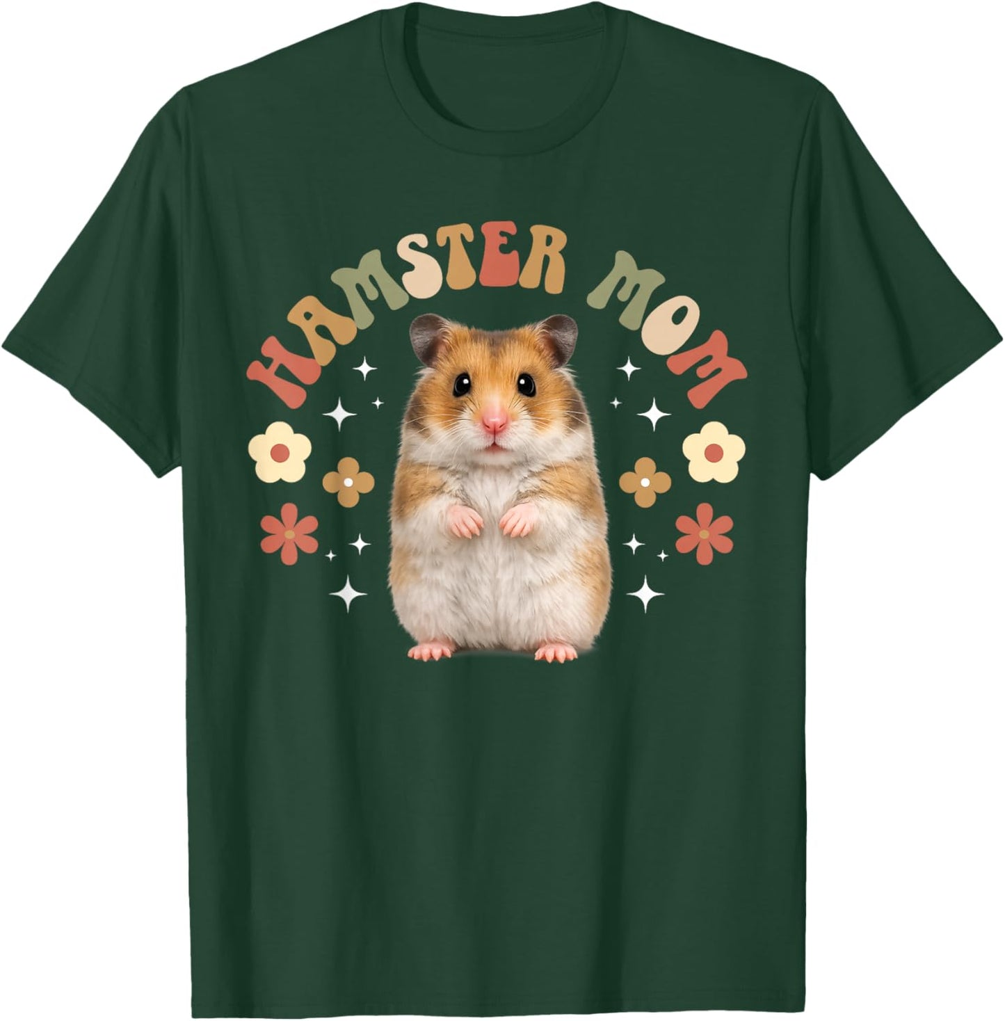 Hamster Mom Groovy Hamster Mama Hamster Owner Hamster Lover T-Shirt - T-Shirt | Forest