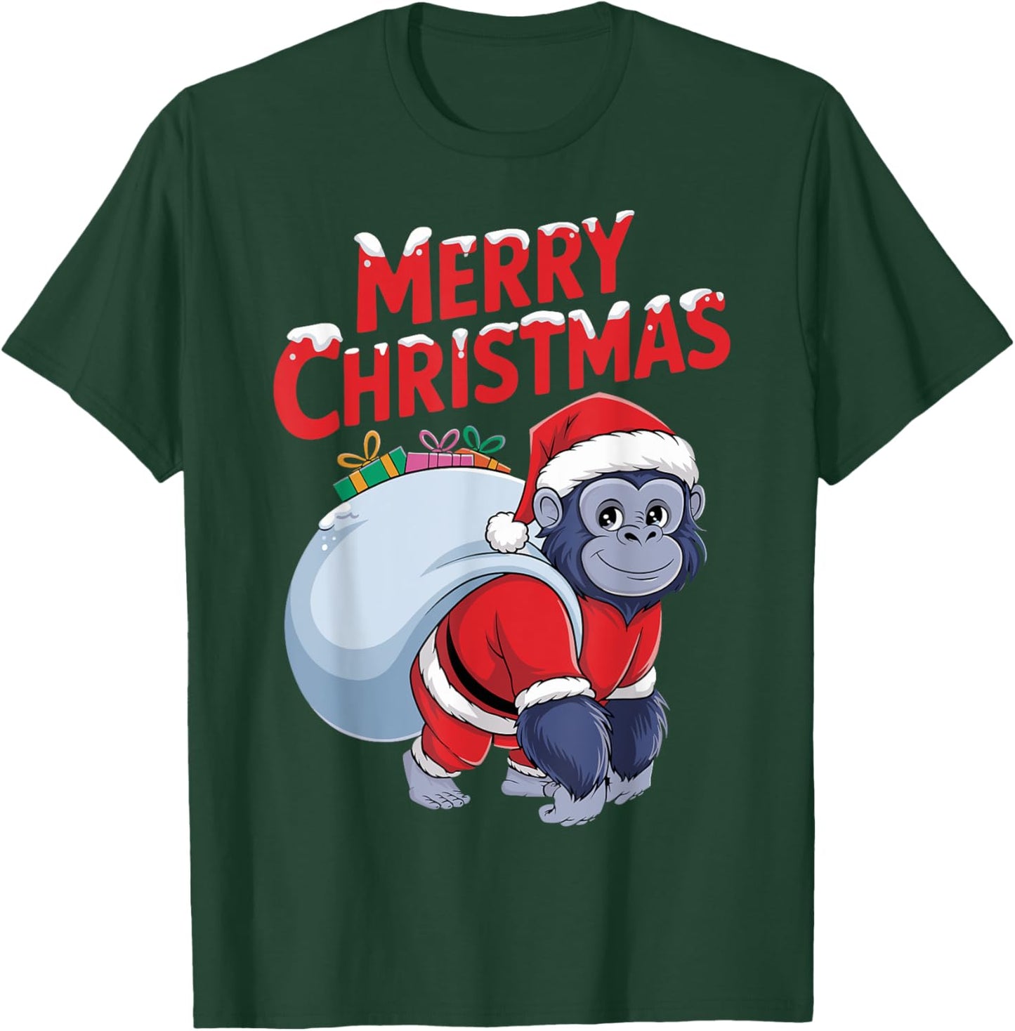 Xmas Gorilla Santa on Gorilla Christmas T-Shirt - T-Shirt | Forest