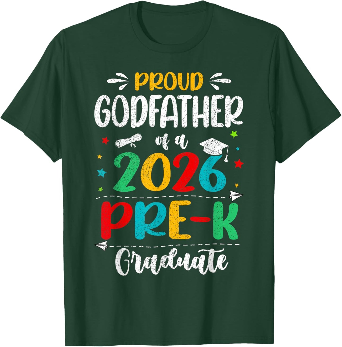 Proud Godfather of A 2026 Pre K Graduate Boy Girl Kids T-Shirt - T-Shirt | Forest