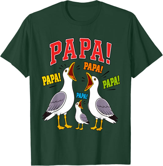 Papa Mouettes Humour Oiseaux Marins T-Shirt - T-Shirt | Forest