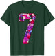 Seven Blossoms Floral Number Seven T-Shirt - T-Shirt | Forest