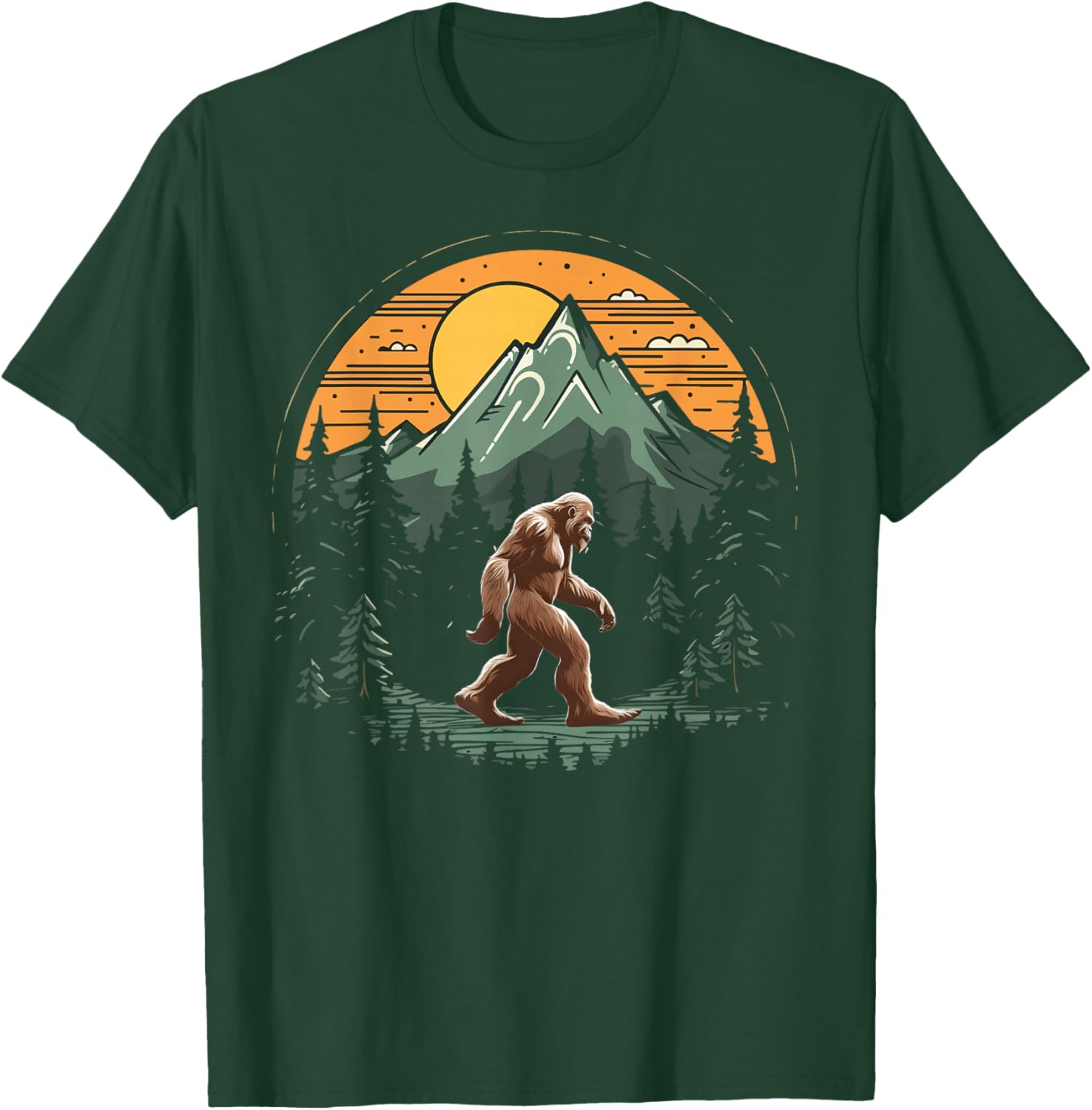 Bigfoot Believer Silhouette Sasquatch Hide And Seek T-Shirt - T-Shirt | Forest