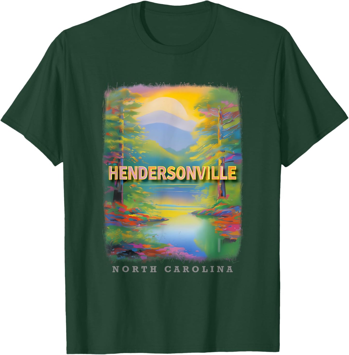 Hendersonville North Carolina NC Mountain Bliss SD484 T-Shirt - T-Shirt | Forest