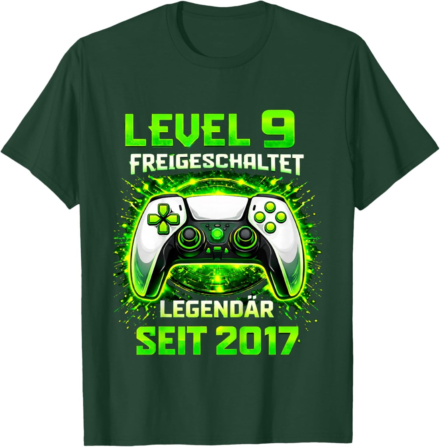 Children's Level 9 Birthday Boy Gamer Funny 2017 9th Birthday T-Shirt - T-Shirt | Forest