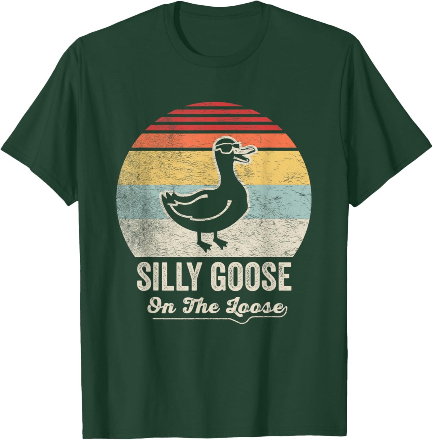 Silly Goose On The Loose Funny Retro Style T-Shirt - T-Shirt | Forest