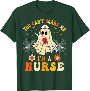 You Can't Scare Me I'm A Nurse Funny Halloween Ghost Nursing T-Shirt - T-Shirt | Forest