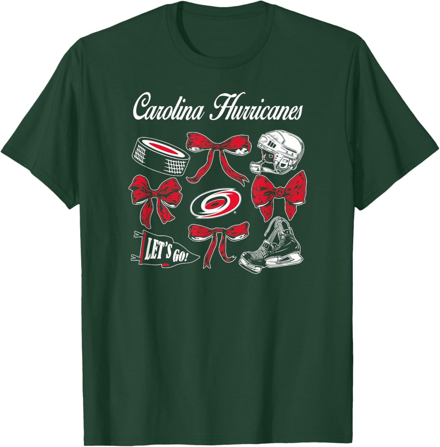 Carolina Hurricanes Bows Black NHL Officially Licensed T-Shirt - T-Shirt | Forest