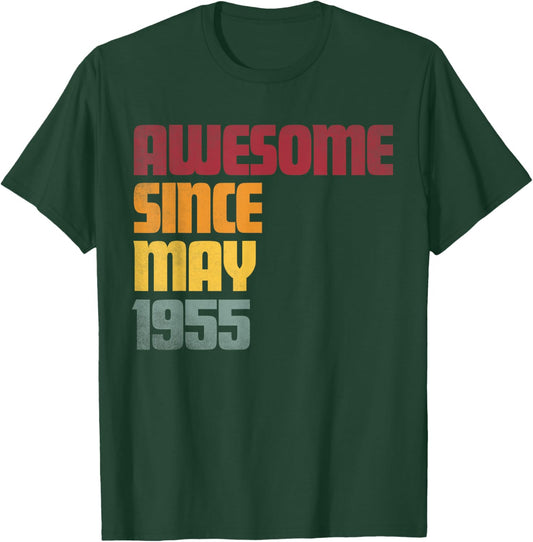 Awesome Since May 1955 71st Birthday - Vintage T-Shirt - T-Shirt | Forest