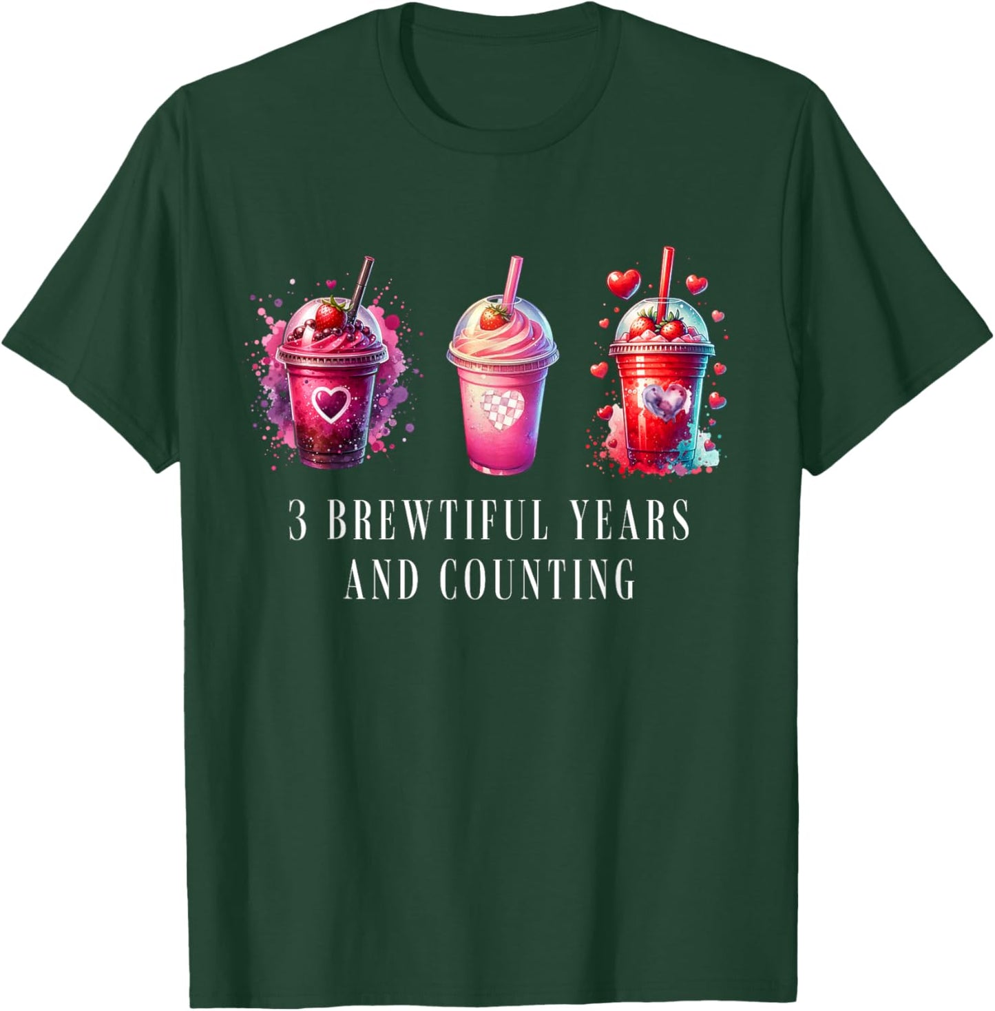 3 Year Work Anniversary Workiversary Frappe Funny 3rd Year T-Shirt - T-Shirt | Forest