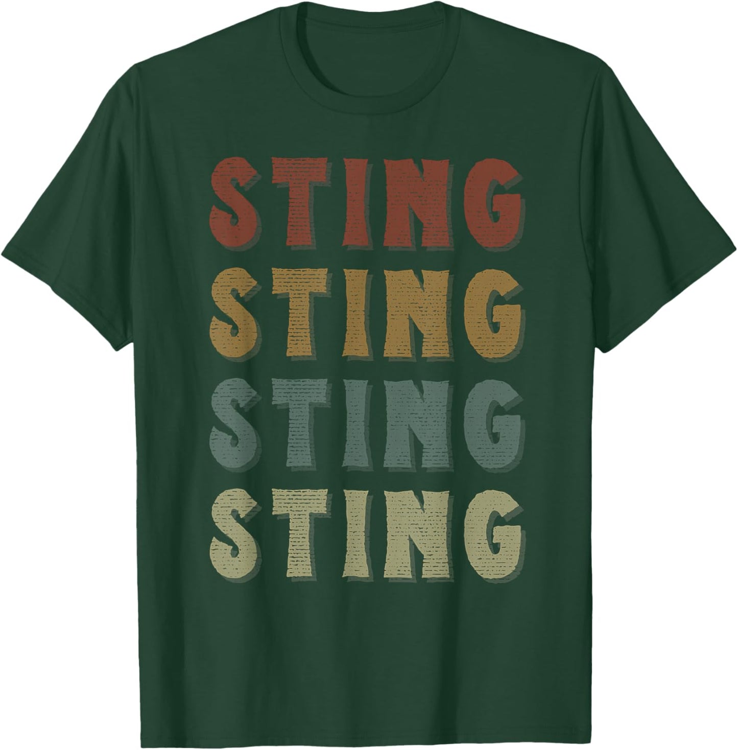 Vintage Cool Sting First Name Funny Love Heart Sting T-Shirt - T-Shirt | Forest