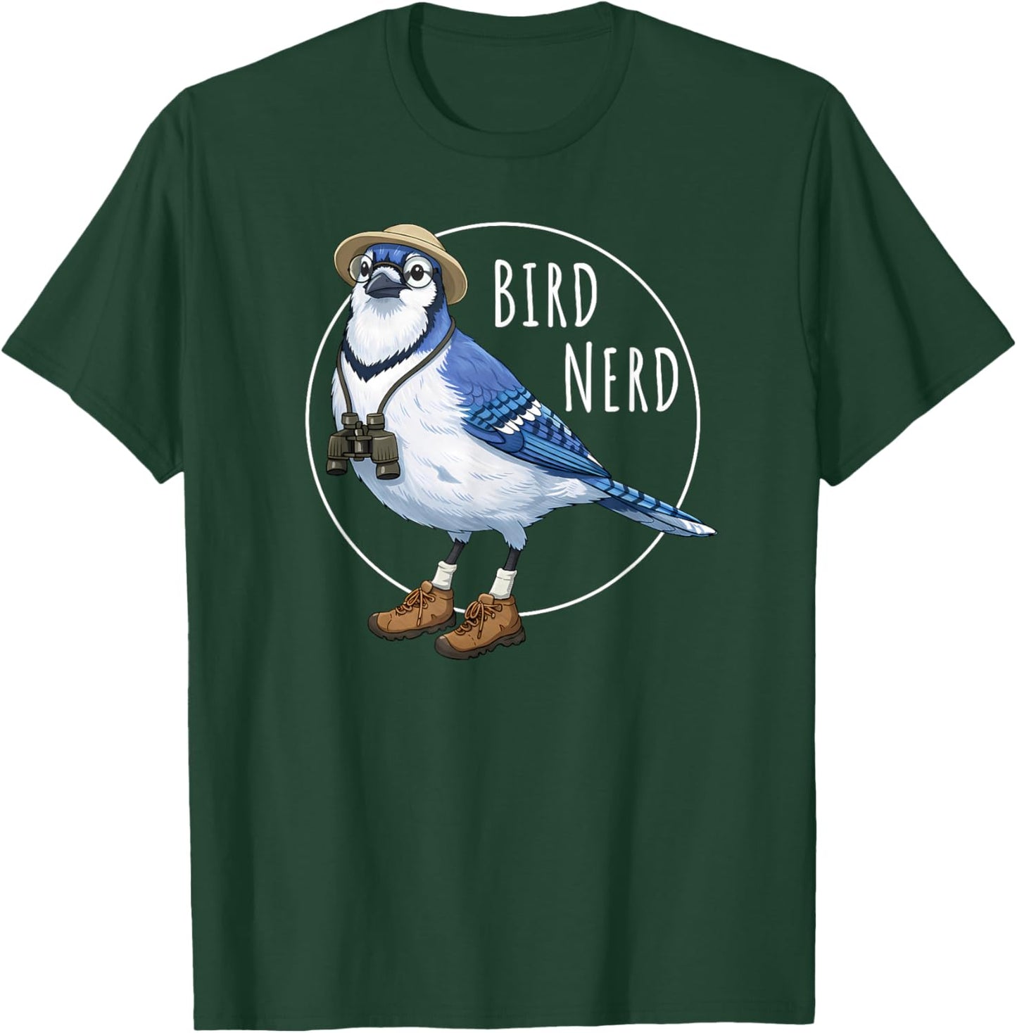 Bird Nerd Blue Jay Funny Bird Watching Birding Lover Watcher T-Shirt - T-Shirt | Forest