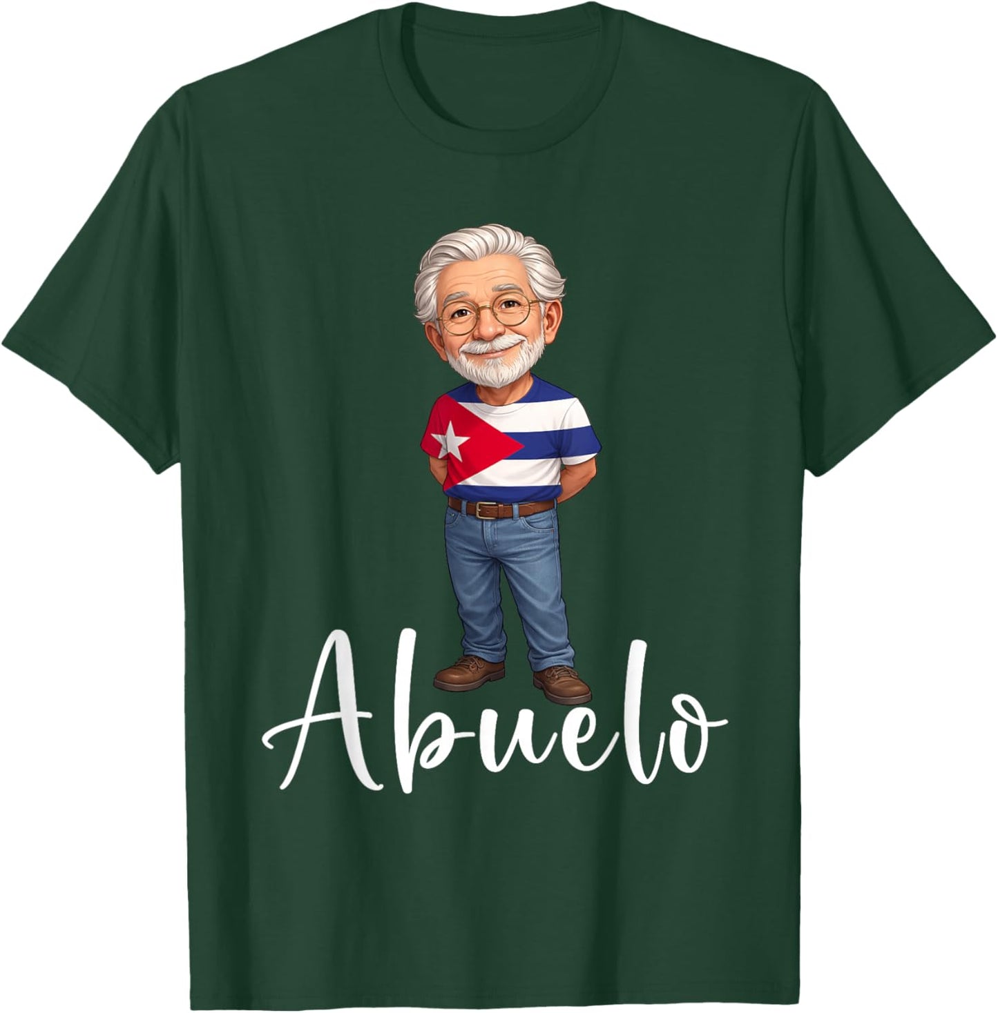 Cuban Abuelo Granddad Flag Grandfather Grandpa Cuba T-Shirt - T-Shirt | Forest