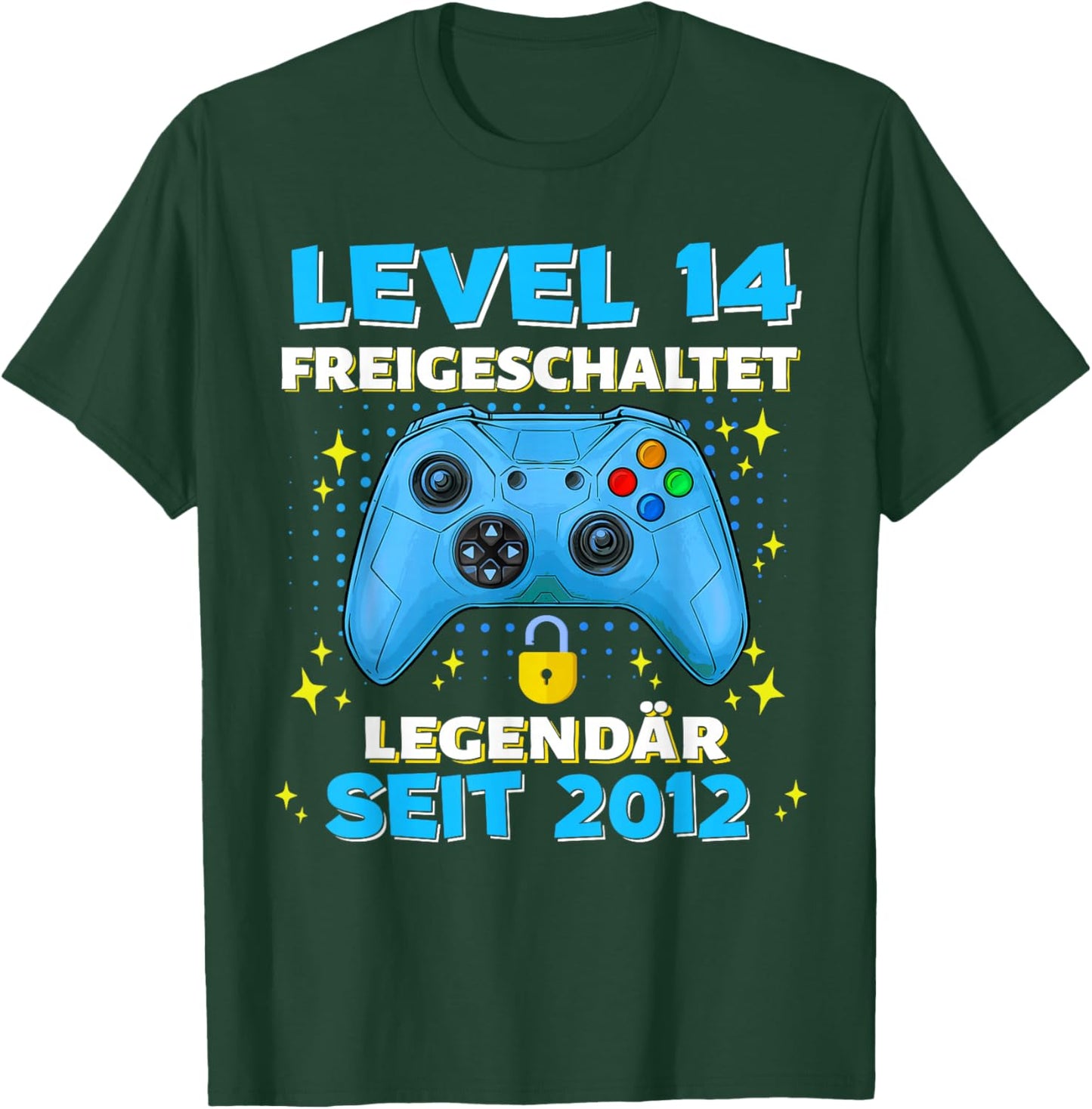 Level 14 Years Birthday Shirt Boy Gamer 2012 Birthday T-Shirt - T-Shirt | Forest