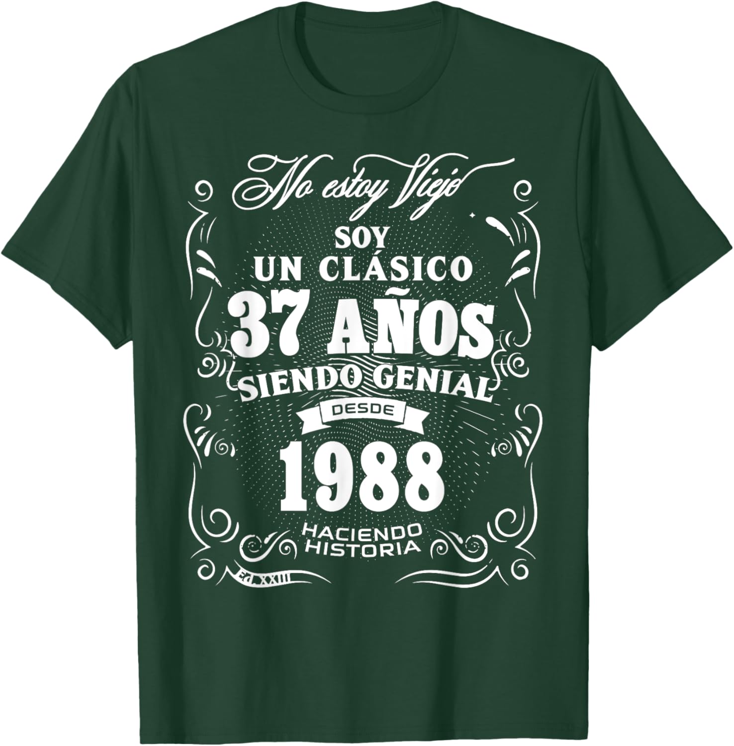 Vintage 37th Birthday Men Funny 1988 37 Birthday Spanish T-Shirt - T-Shirt | Forest