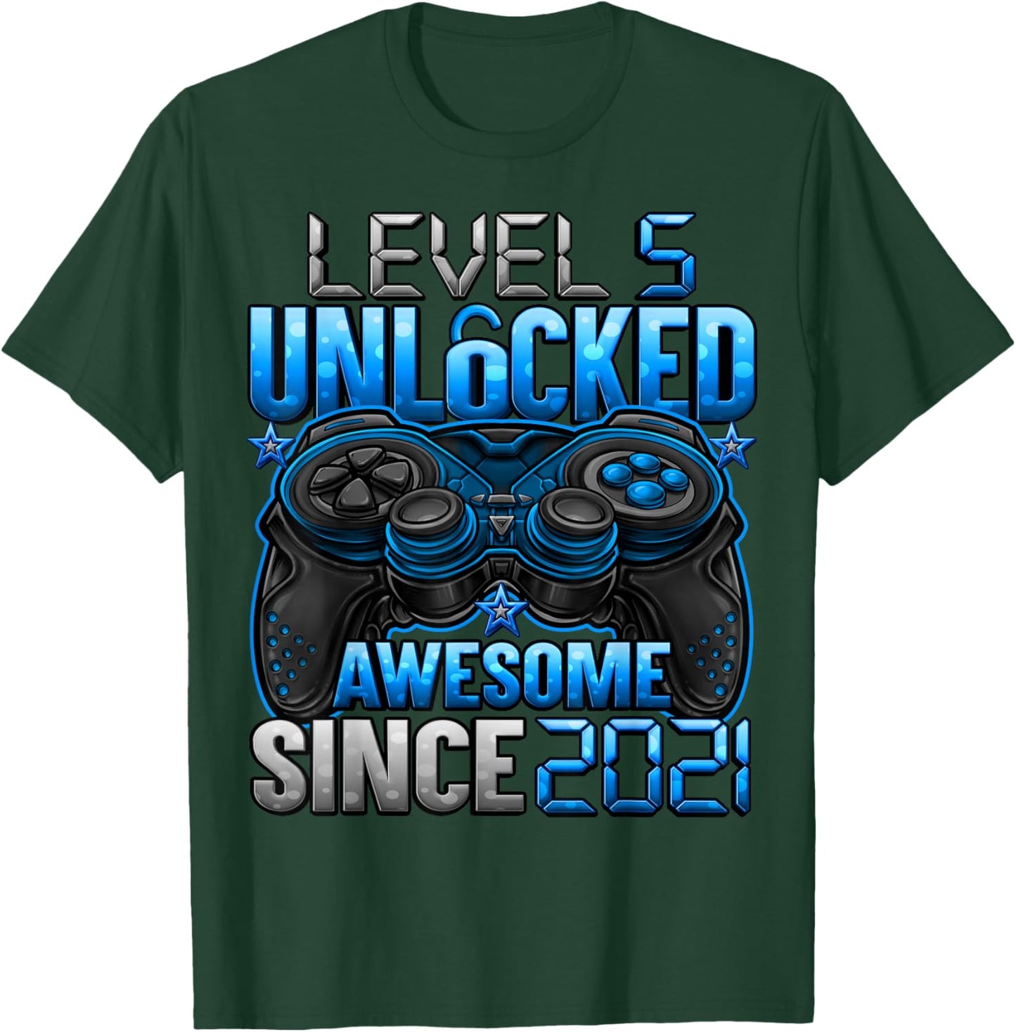Level 5 Unlocked 5 Year Old Gifts for Boys 5th Birthday Boy T-Shirt - T-Shirt | Forest