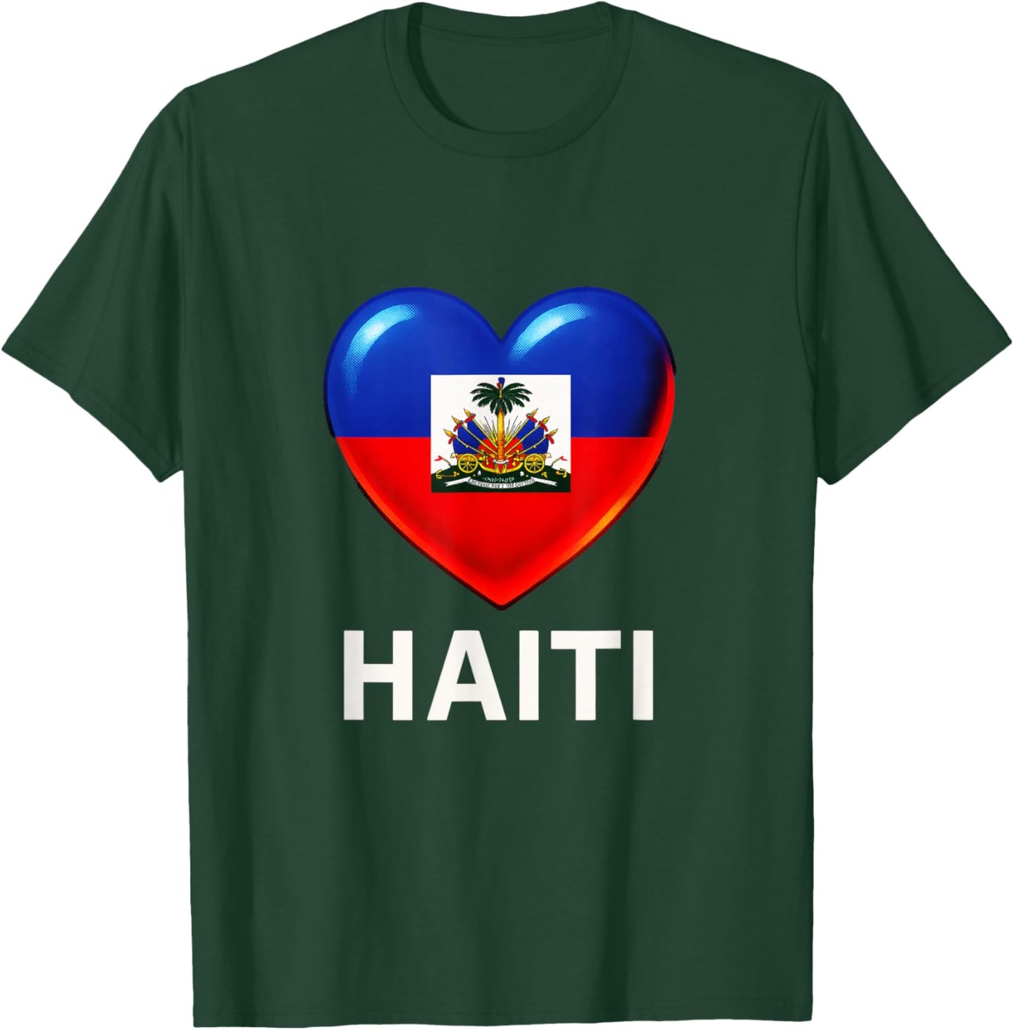 Haiti - Haitian Flag Heart Souvenir T-Shirt - T-Shirt | Forest